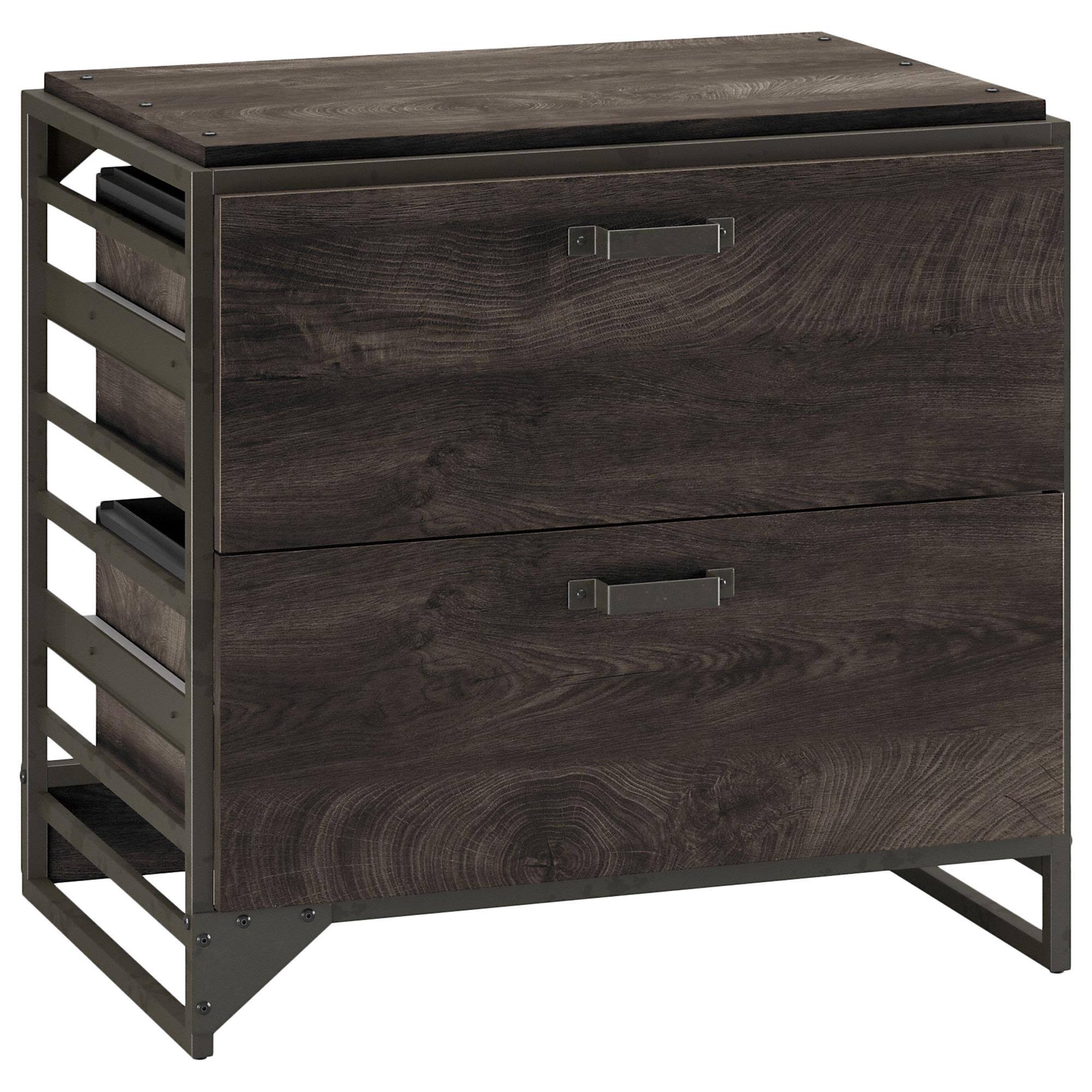 Bush Furniture Refinery 2 Drawer Lateral File in Dark Gray