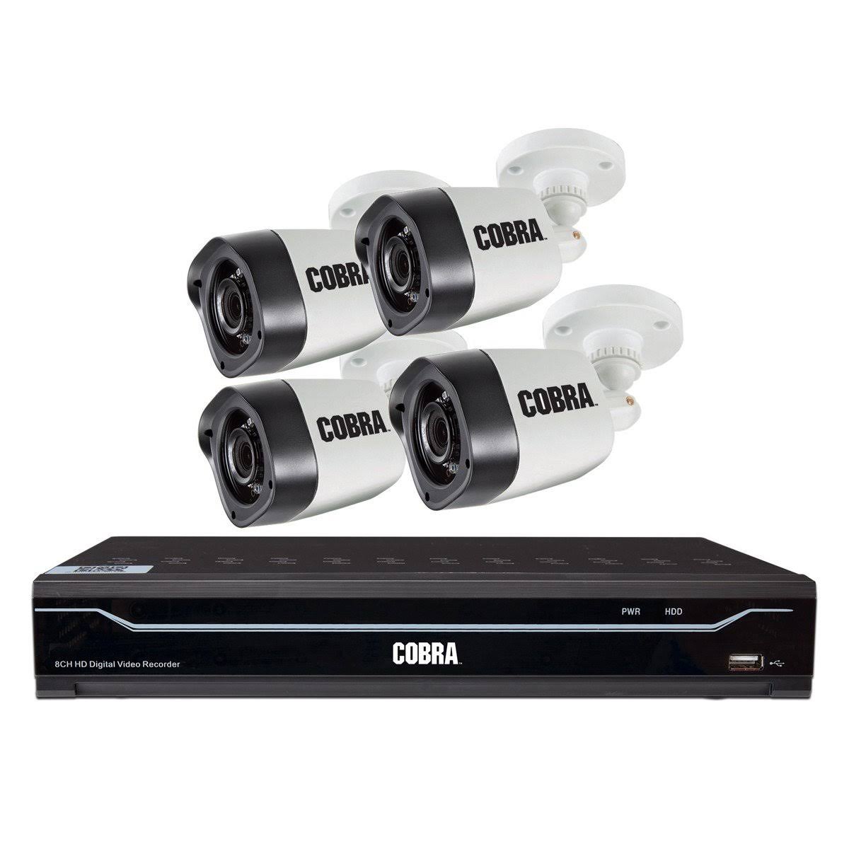 Cobra 63890 8Channel Surveillance DVR with 4 HD Cameras and Mobile