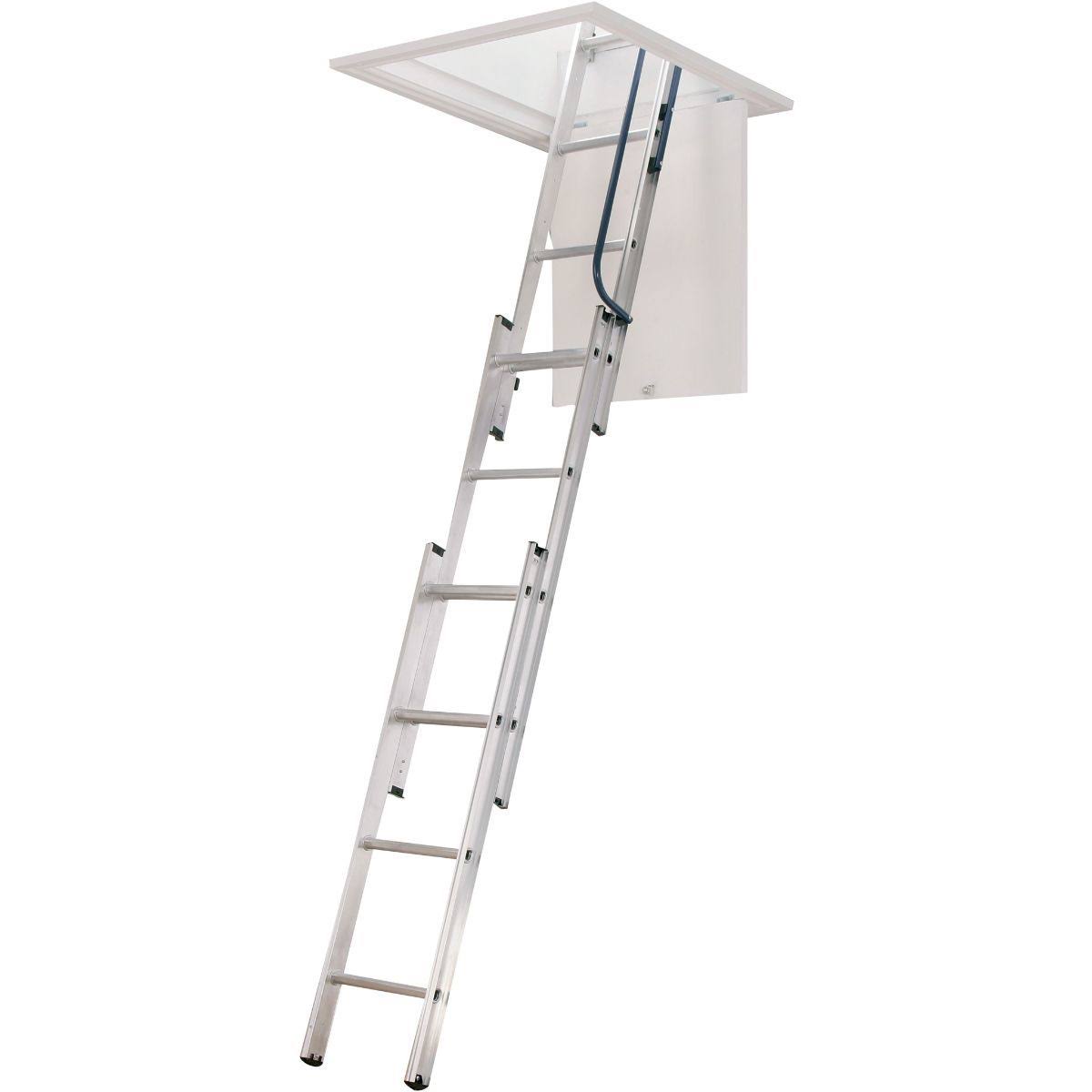 Aluminum Attic Ladder Pull Down Stairs Telescoping Steps Telescopic Kit ...