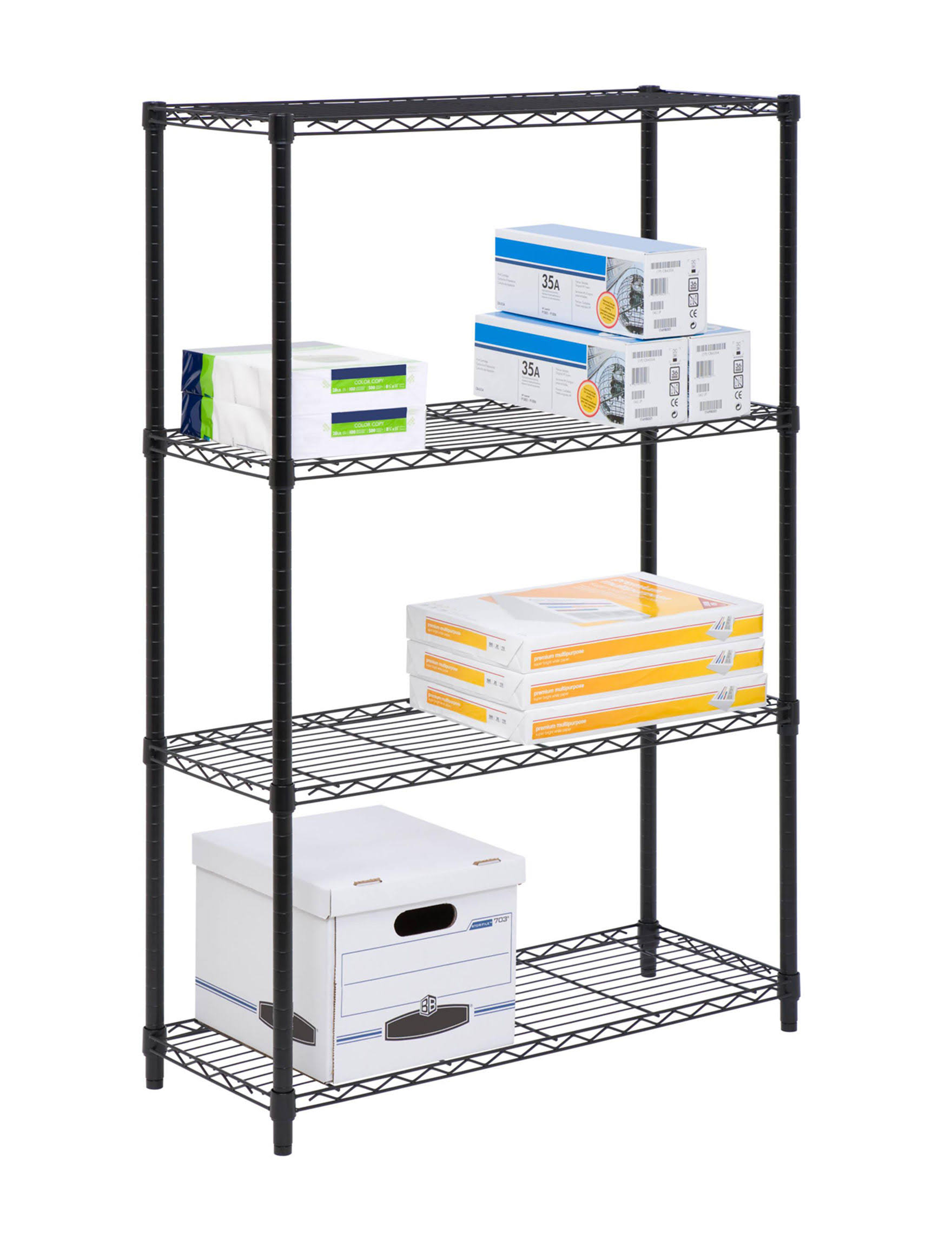 Honey Can Do 4 Tier Shelving Unit Black Hrazda