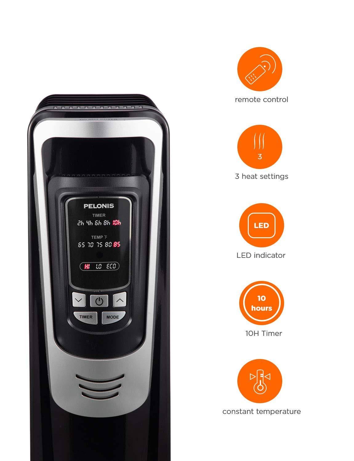 Pelonis Digital Oil Filled Heater Black Hrazda