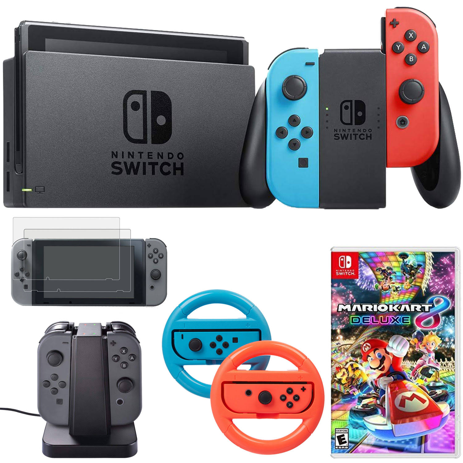 Nintendo Switch 32 Gb Console With Neon Blue And Red Joy Con Mario Kart 8 Deluxe Bundle Hrazda 9733