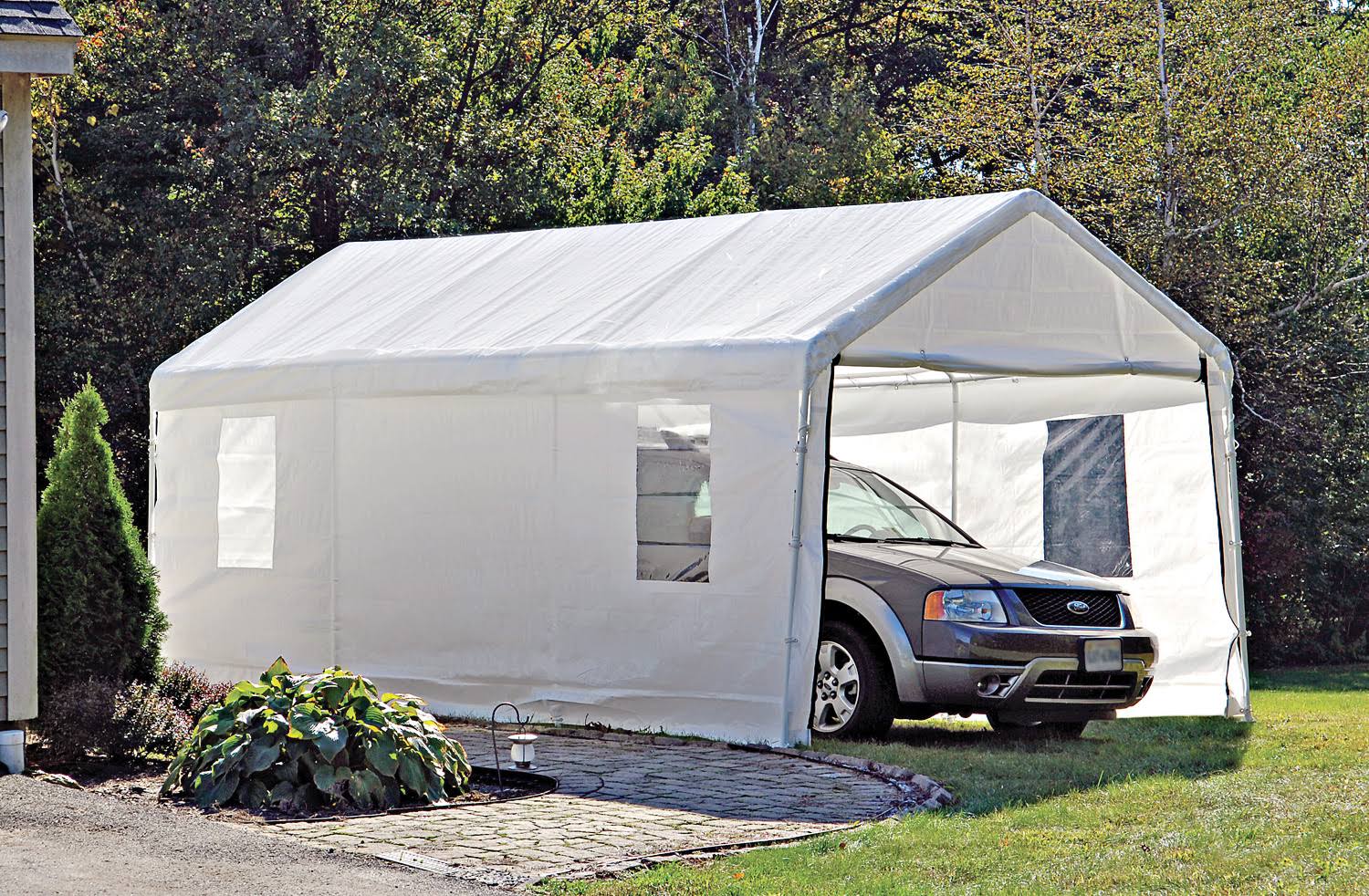 ShelterLogic 10' x 20' Canopy and Enclosure with Windows, White Hrazda