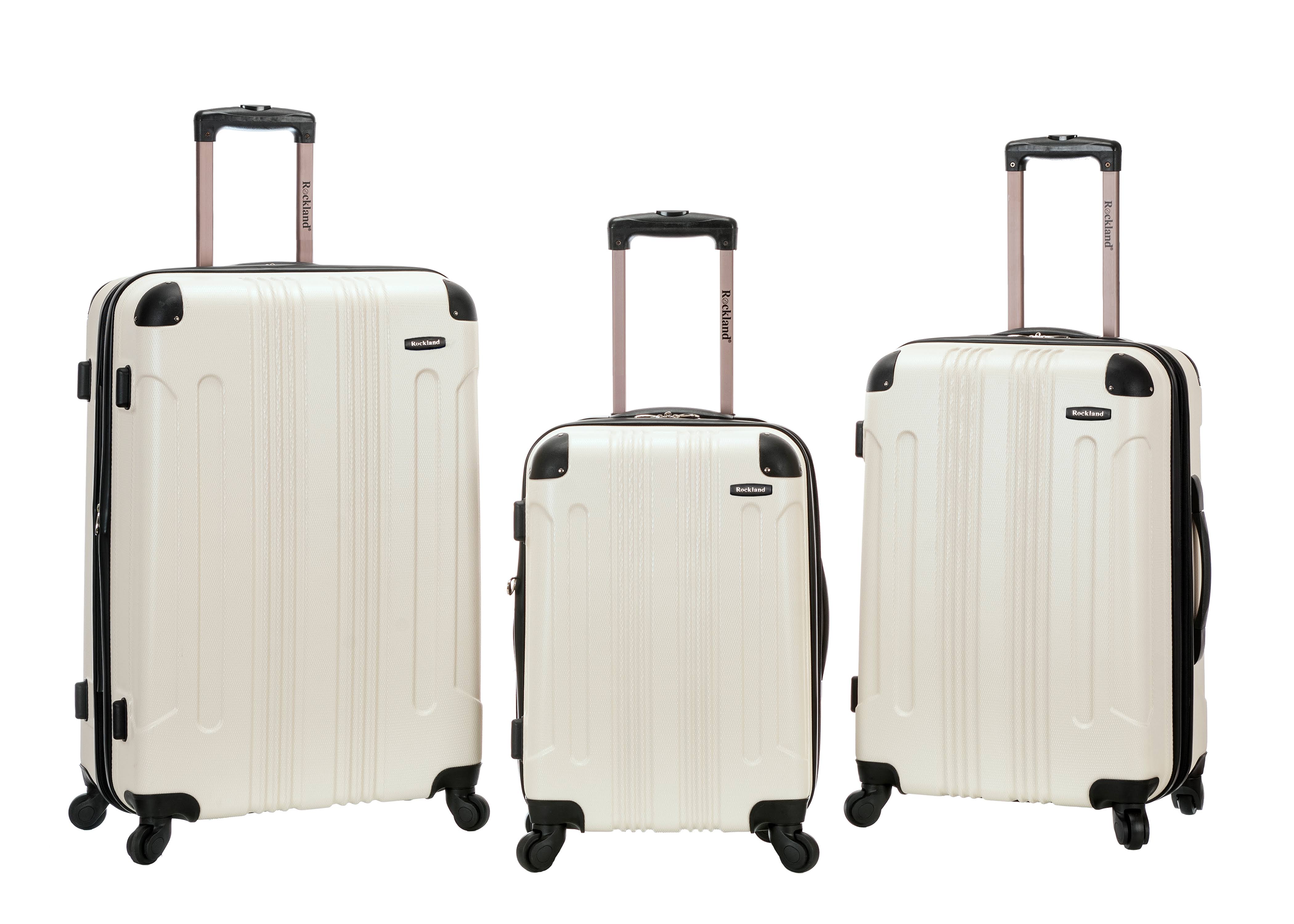 Rockland Sonic 3 Piece Luggage Set; White Hrazda