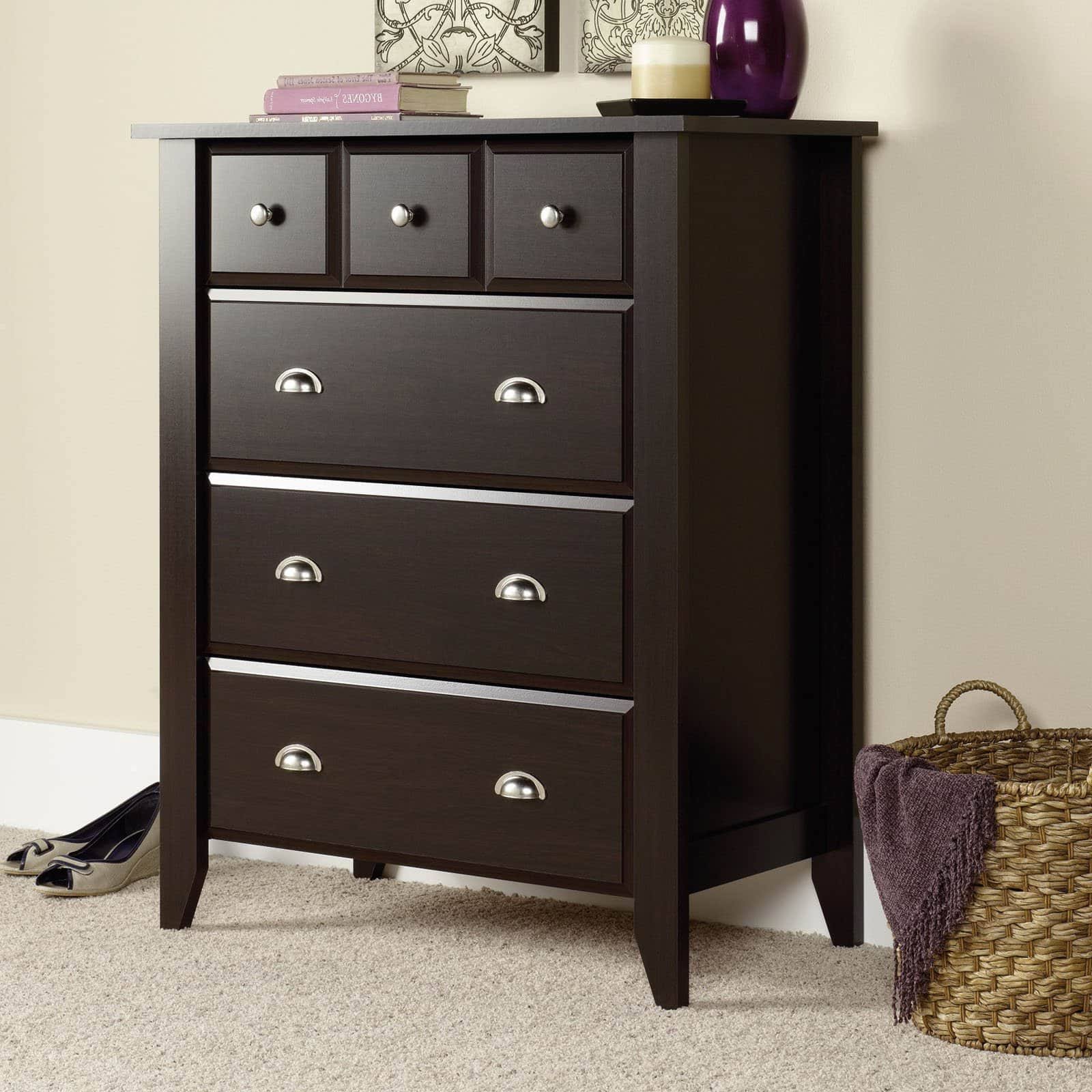 Sauder Shoal Creek 4 Drawer Chest, Jamocha Wood Hrazda