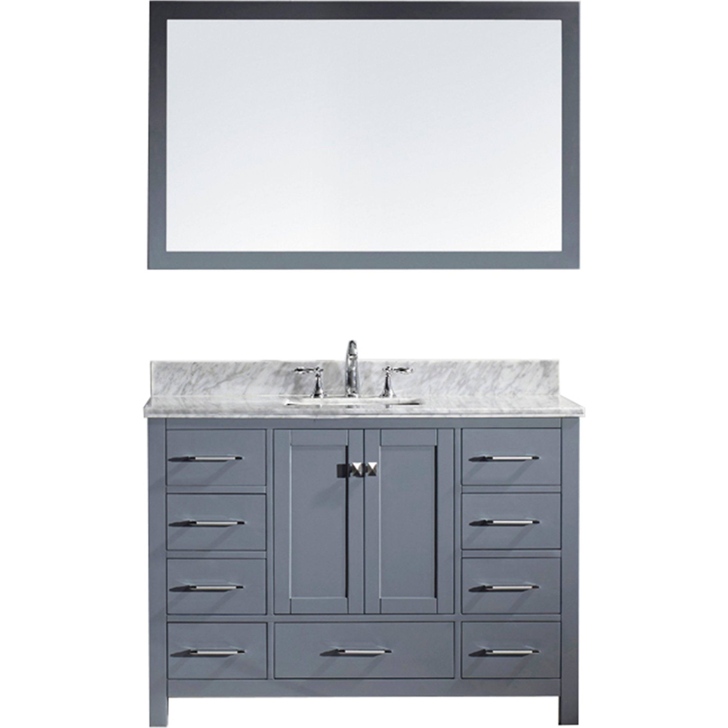 Virtu USA Caroline Avenue 48 inch Single Sink Bathroom Vanity in Grey