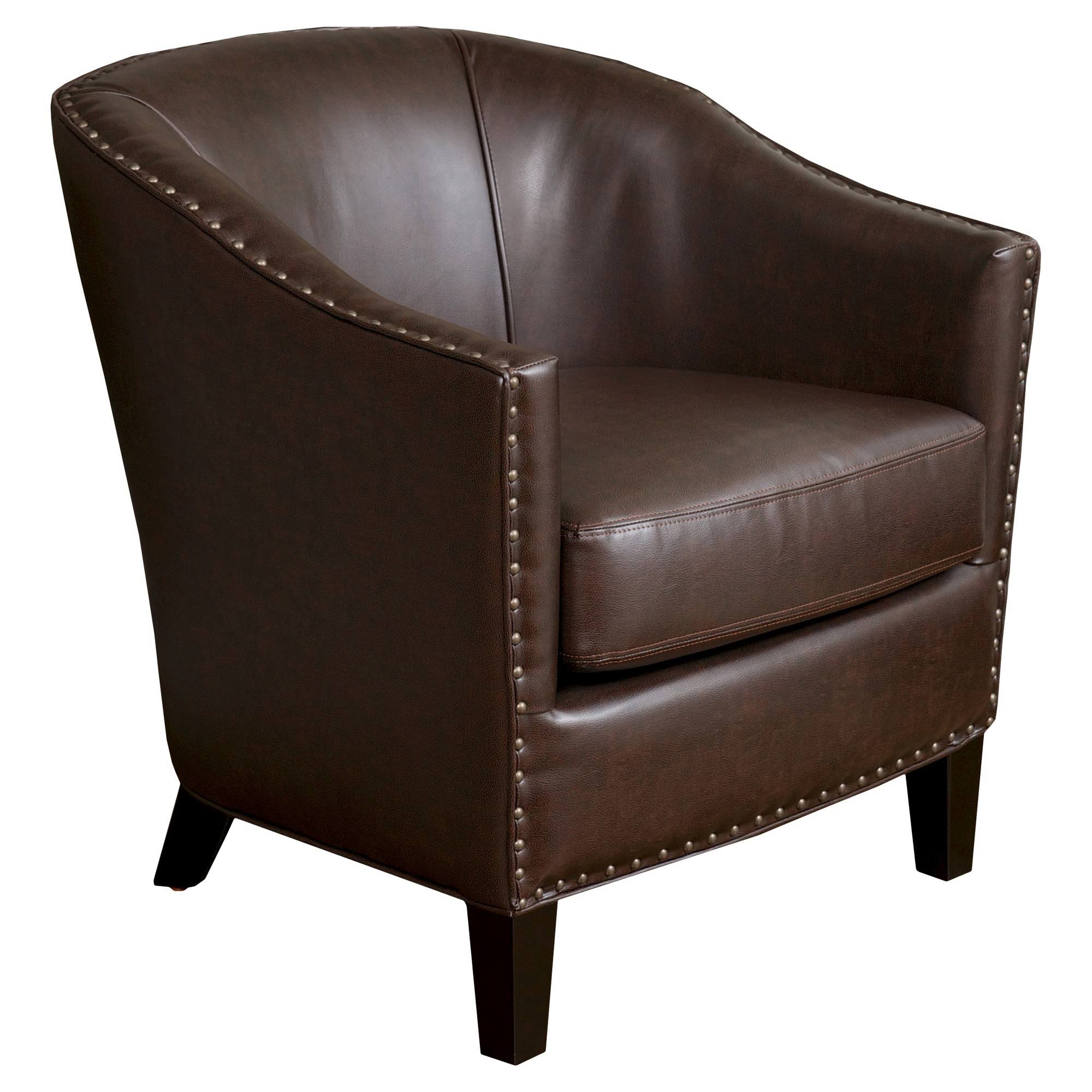 Austin Bonded Leather Club Chair Brown Christopher Knight Home Hrazda