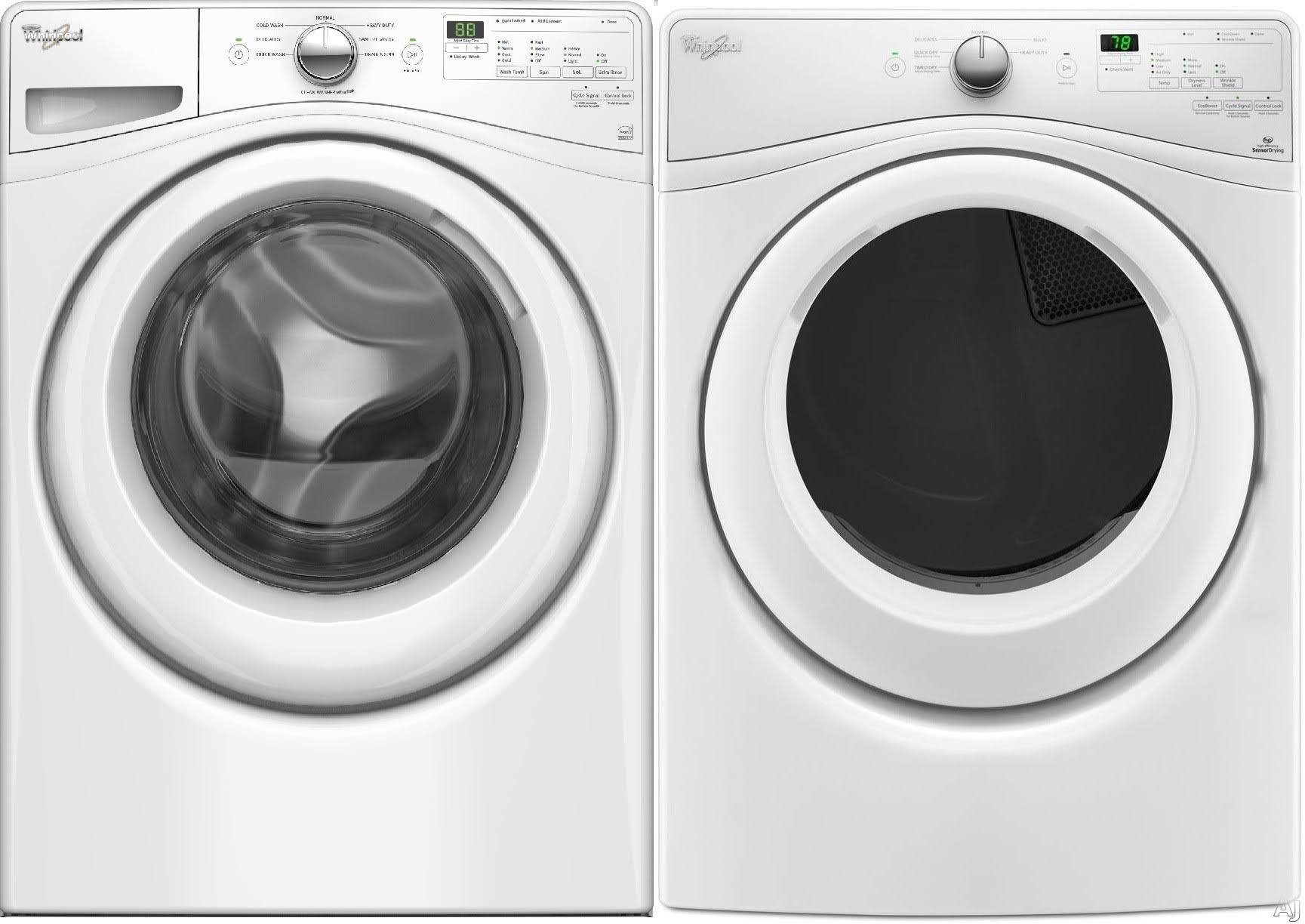 Whirlpool 4.5 cu.ft Front Load Washer with Adaptive Wash Technology, 8 cycles WFW75HEFW White