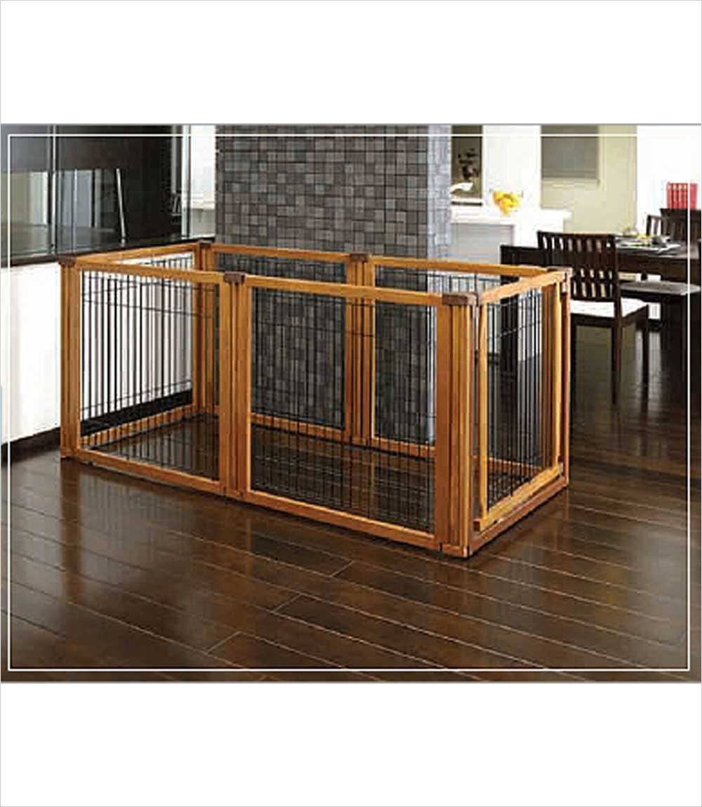Richell USA Convertible Elite 4Panel Pet Gate, Brown Hrazda