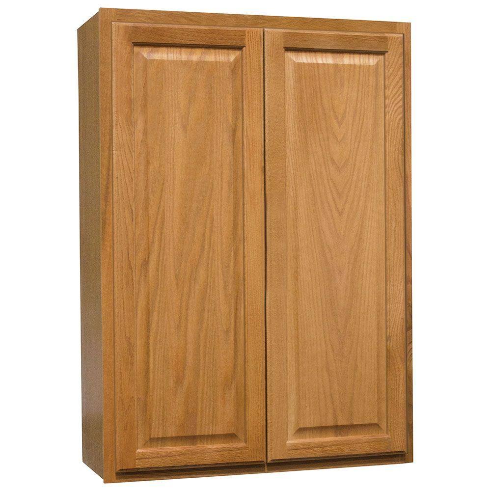 Hampton Bay Hampton Assembled 30x42x12 In Wall Kitchen Cabinet In Medium Oak Frgino 2665