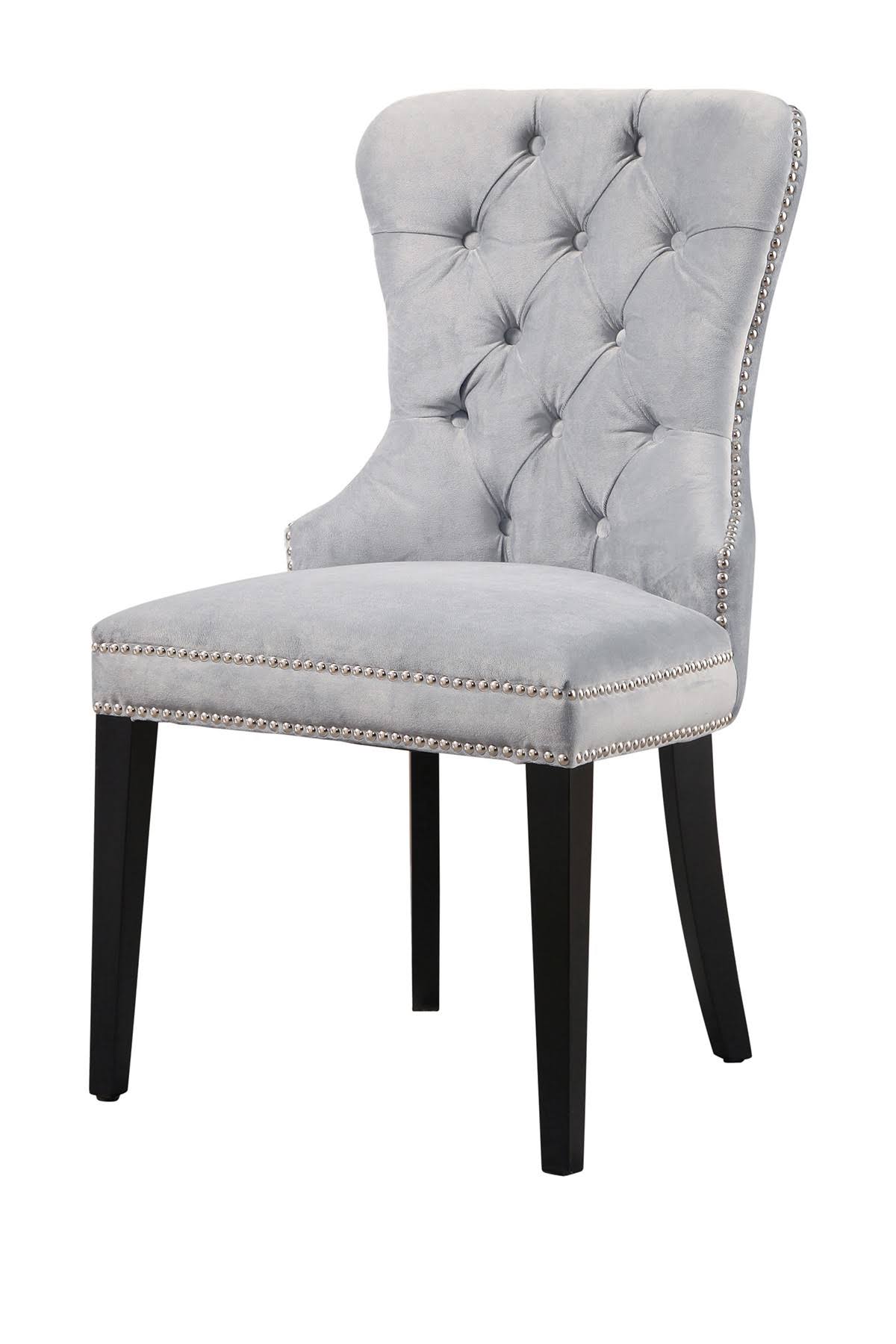 Abbyson Tufted Velvet Dining Chair, Smoke Blue Hrazda
