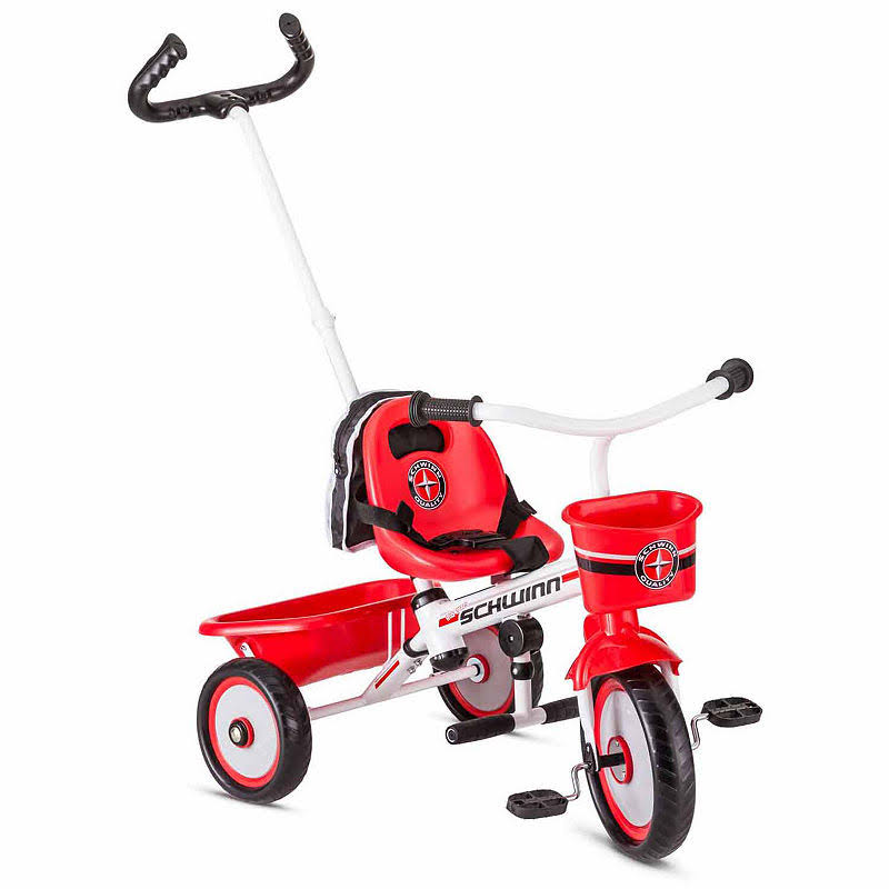 Schwinn EasySteer Tricycle with Parent Assist Handle, Red/White Hrazda