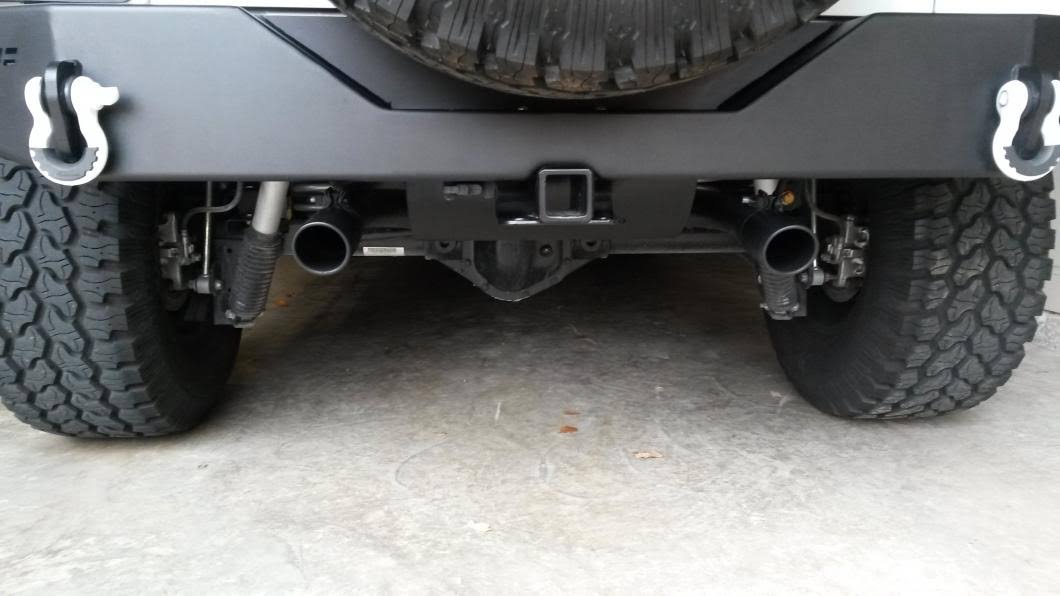 Jeep Wrangler RedRock 4x4 Dual Outlet AxleBack Exhaust with Black Tips