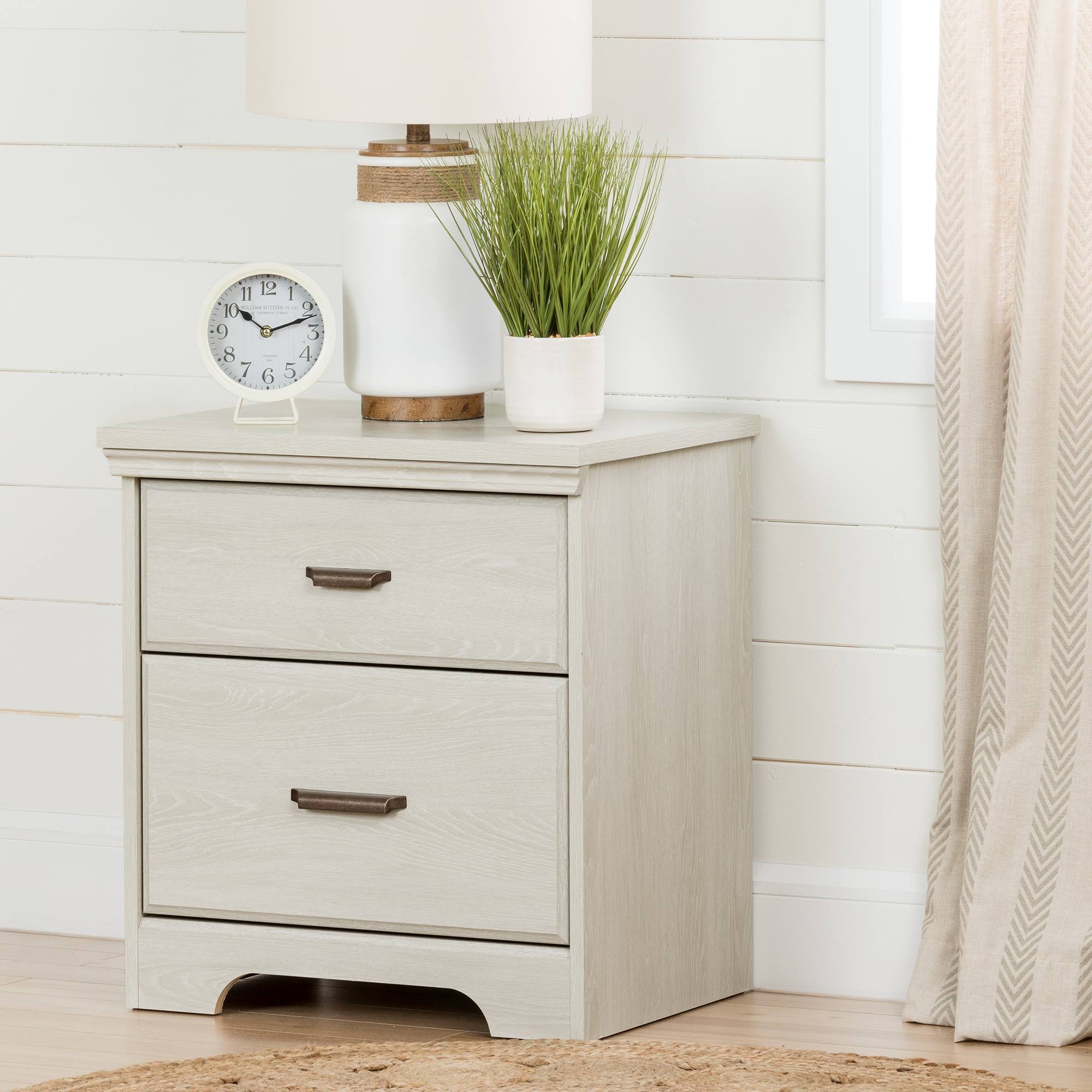 Versa 2 Drawer Nightstand Winter Oak South Shore Frgino