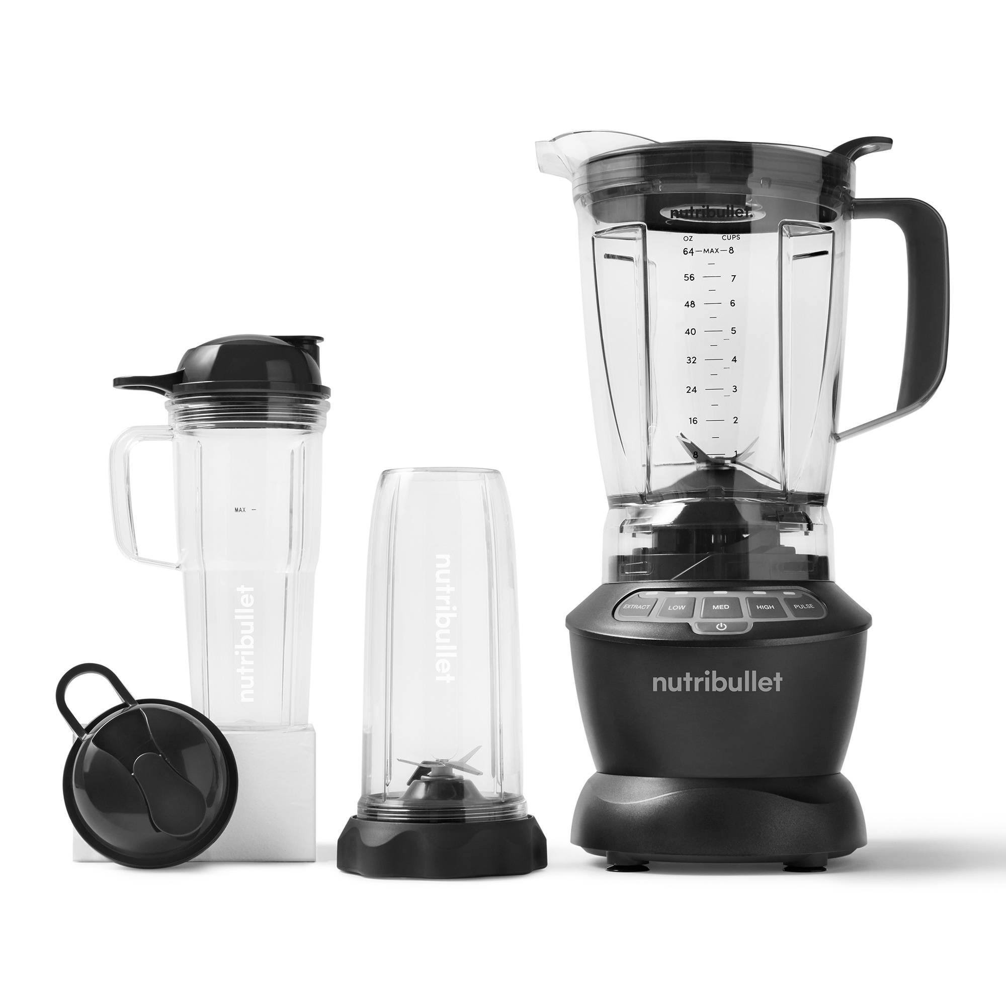 NutriBullet 1200 Watt Blender Combo with Single Serve Cups Dark Grey