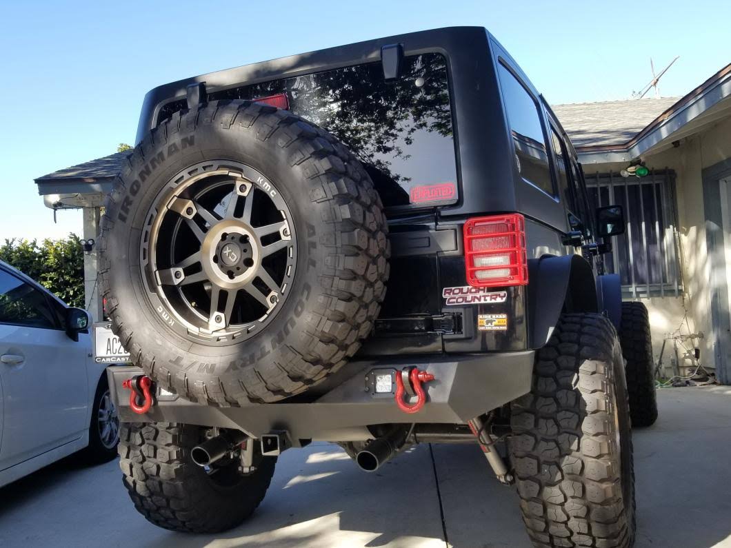 Jeep Wrangler RedRock 4x4 Dual Outlet AxleBack Exhaust with Black Tips
