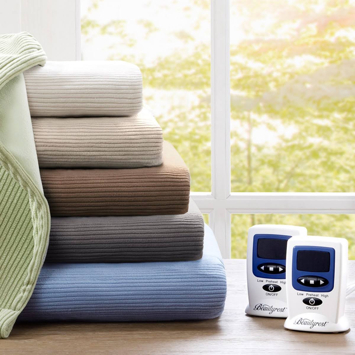 Beautyrest Electric Micro Fleece Heated Blanket Green King Hrazda