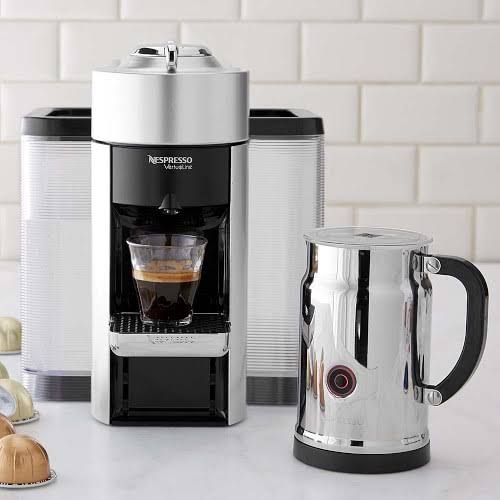 Williams Sonoma Nespresso Evoluo Deluxe Bundle - Brushed Silver - Frgino