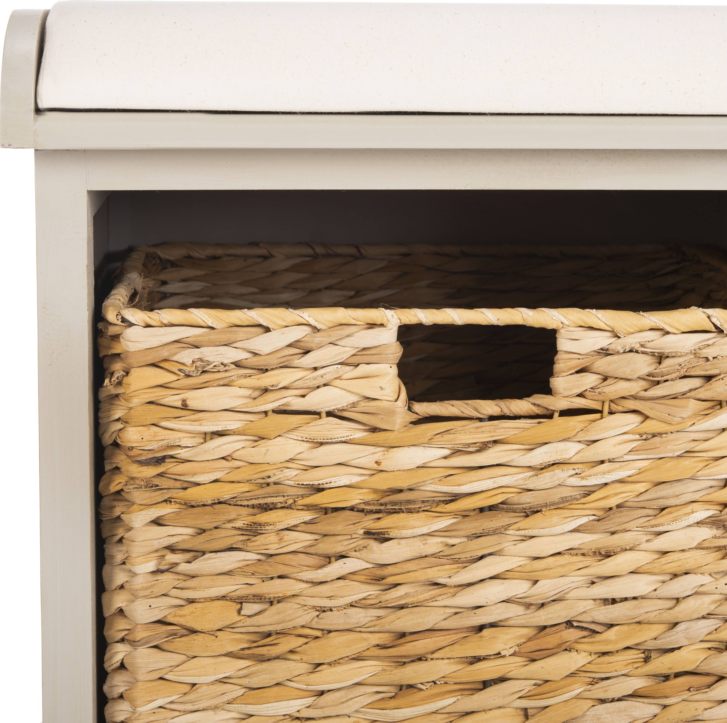 Safavieh Freddy Vintage Grey Wicker Storage Bench Hrazda