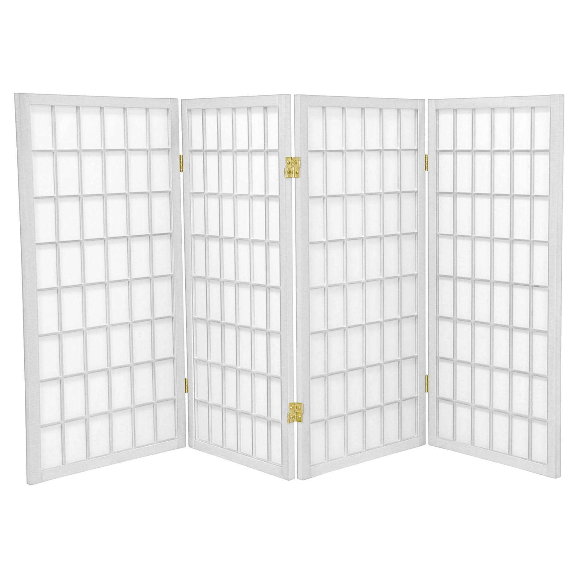 Oriental Furniture 3 ft. Tall Window Pane Shoji Screen 4 Panel