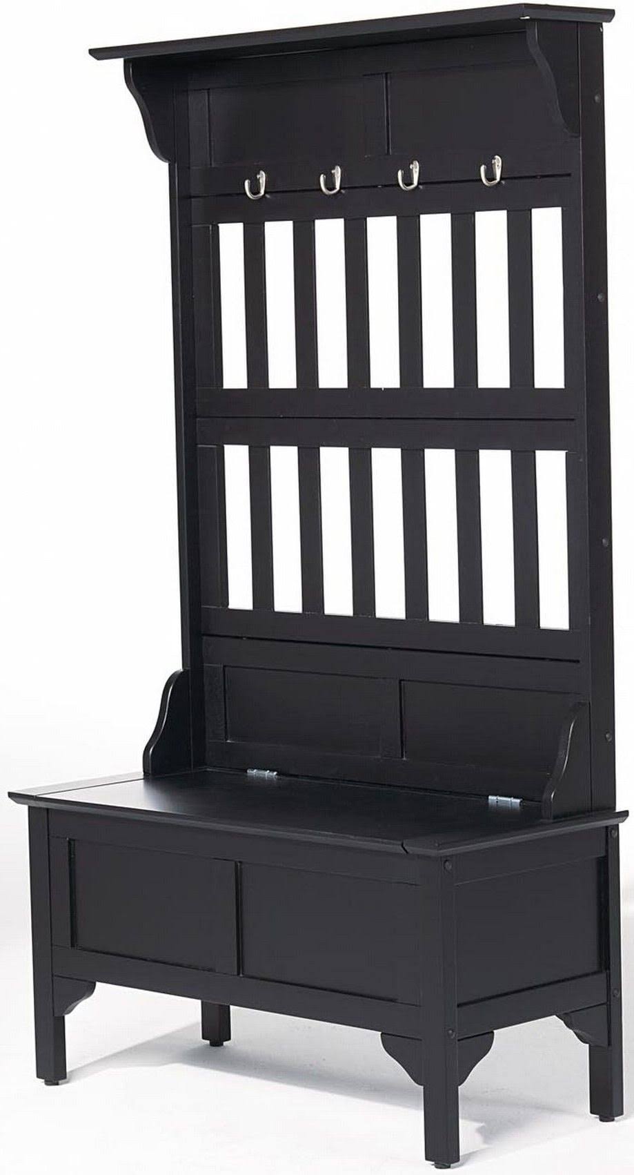 Home Styles Hall Tree & Storage Bench, Black Hrazda
