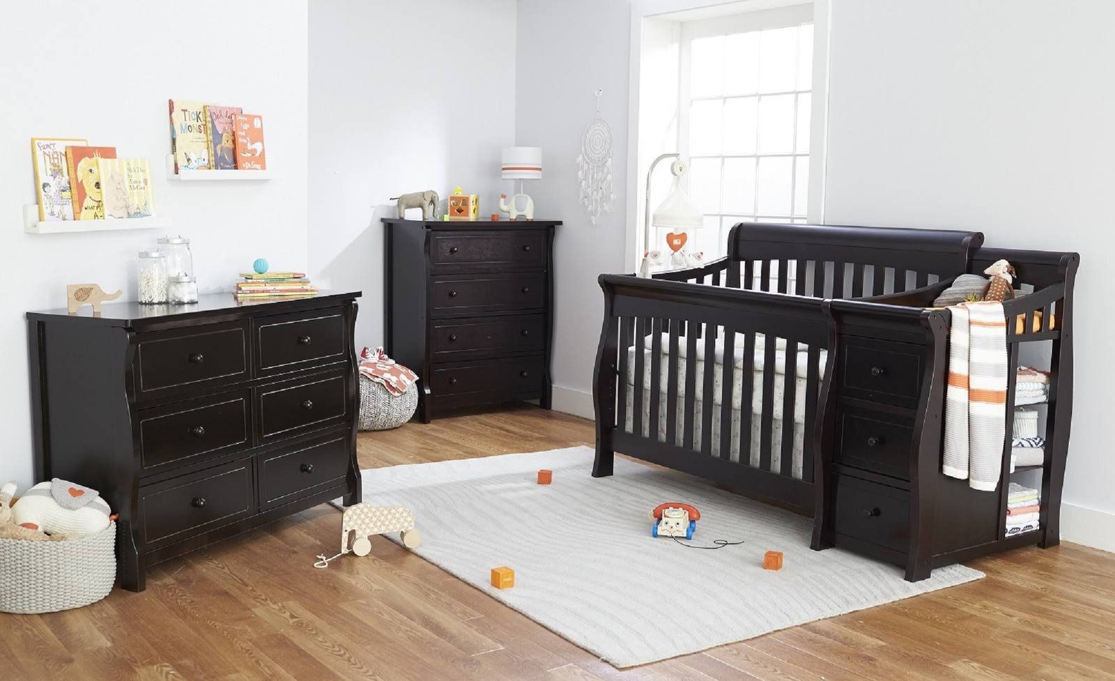 Sorelle Princeton Elite 4 in 1 Convertible Crib and Changer Espresso