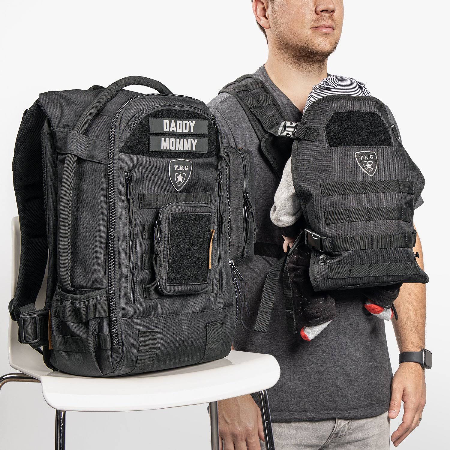 Tactical Baby Gear Daypack 3.0 + Baby Carrier Bundle in Black Hrazda