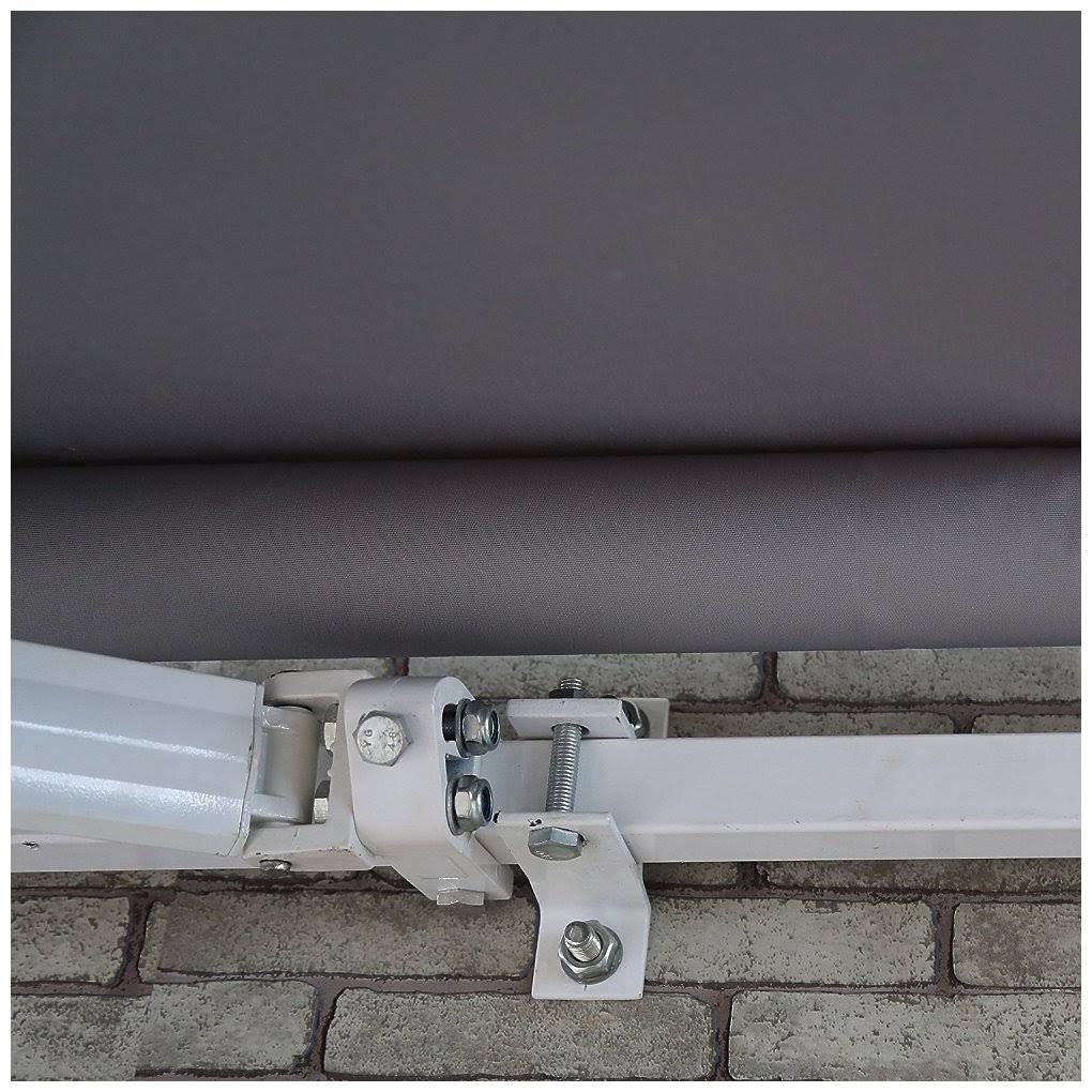 Aleko Motorized Retractable Patio Awning 20x10 Feet Gray Frgino