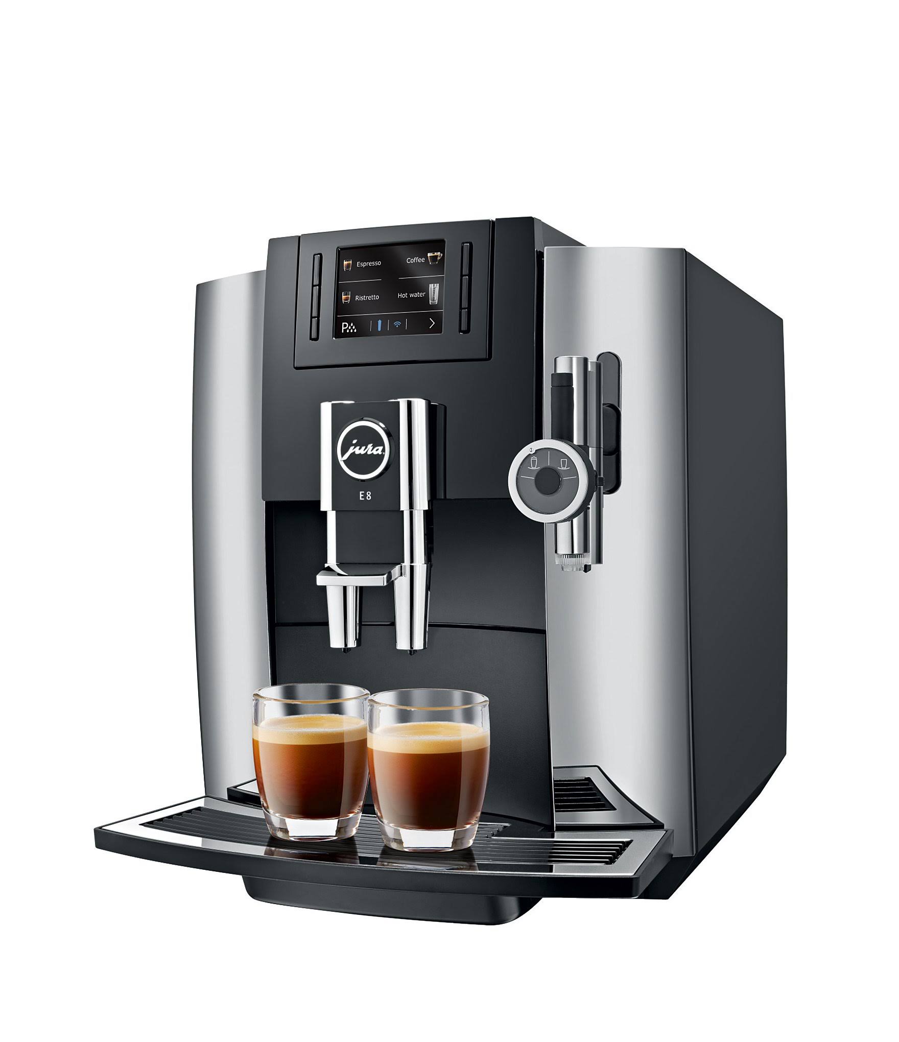 Jura E8 Automatic Espresso Machine and Grinder - Chrome - Hrazda