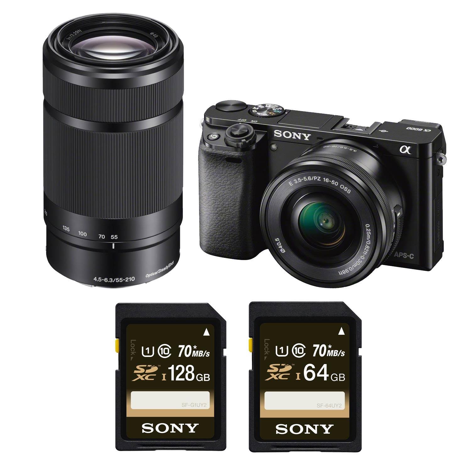 Sony Alpha A6000 Mirrorless Camera / 1650mm 55210mm Lens Bundle Frgino