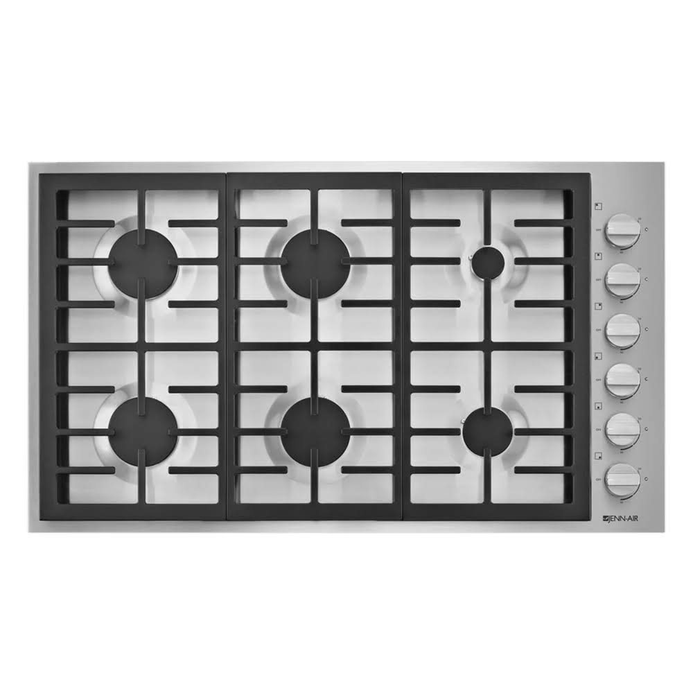 JennAir JGC7636BP 36 inch Stainless Steel 6 Burner GAS Cooktop Cirtcod