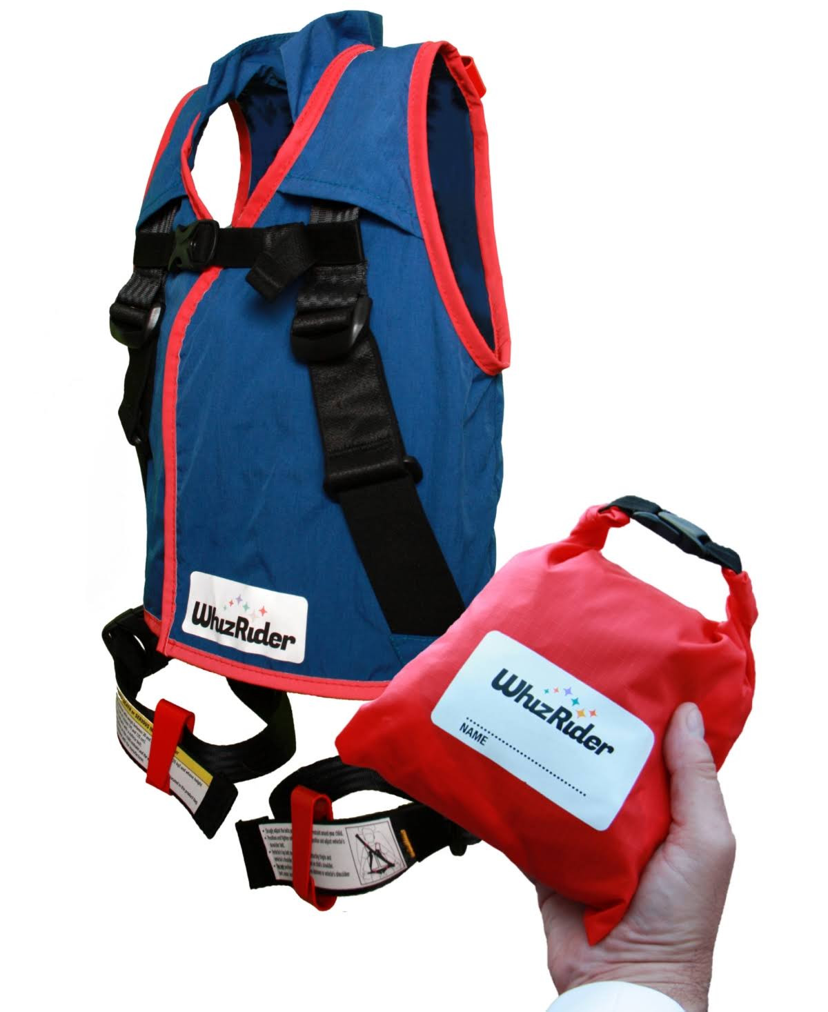 WhizRider Portable Car Seat for Kids (Blue/Large)