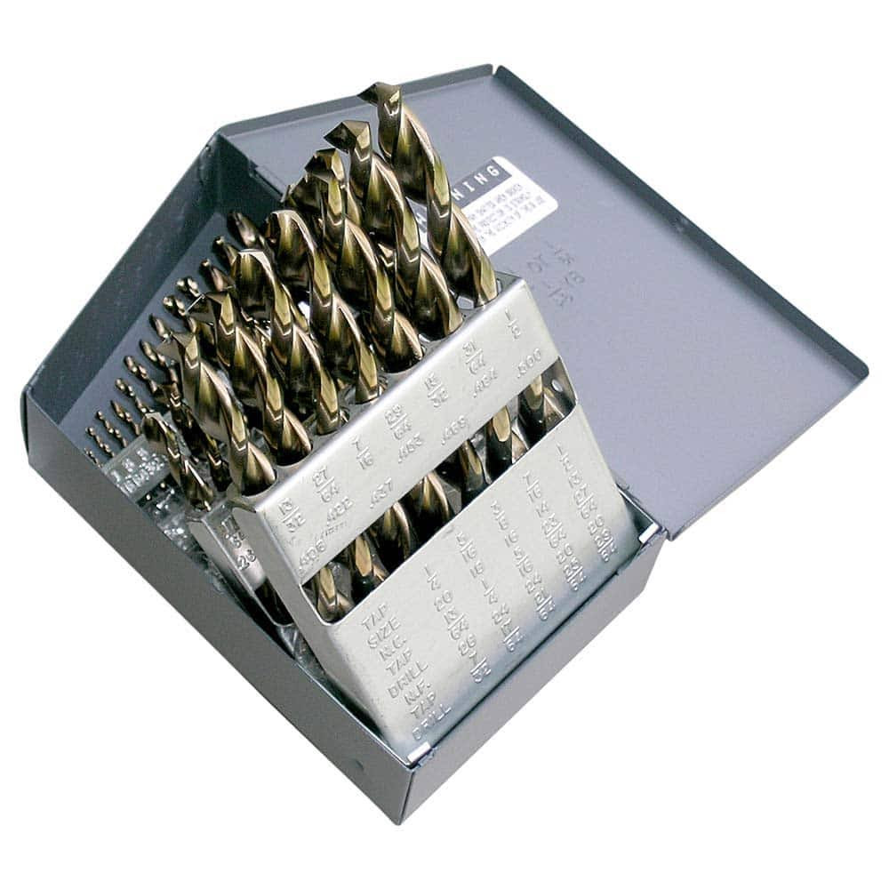 CleLine C18622 Jobber Drill Set, Parabolic, 29 PC, HSS