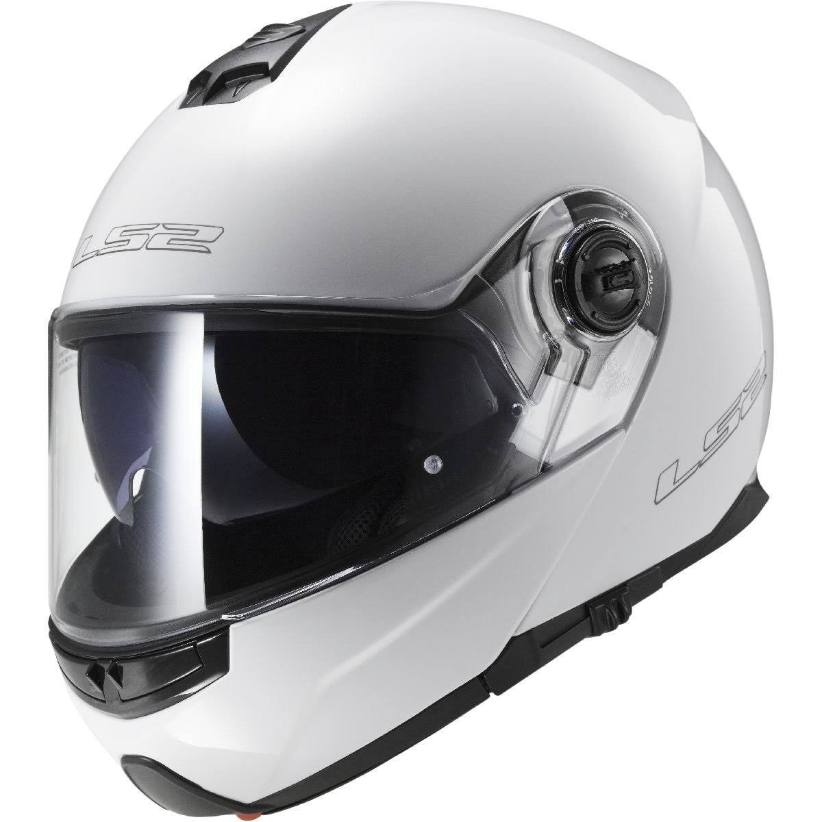 LS2 Helmets Strobe Modular Helmet Solid White M - Thebeastshops