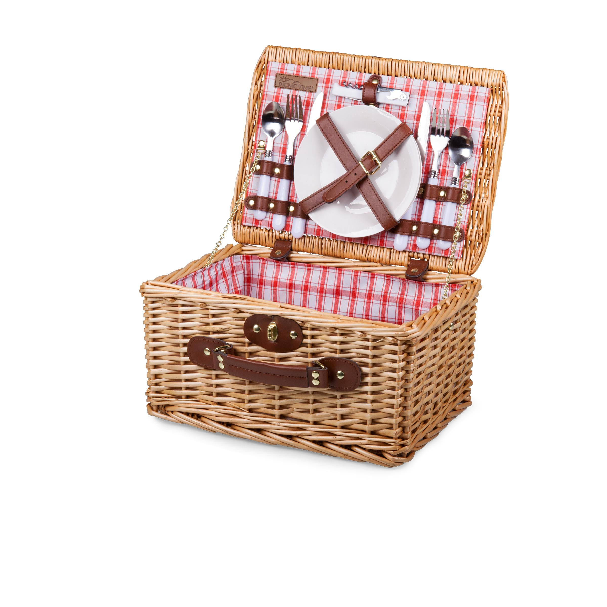 Picnic Time Catalina Picnic Basket, Red & White Plaid