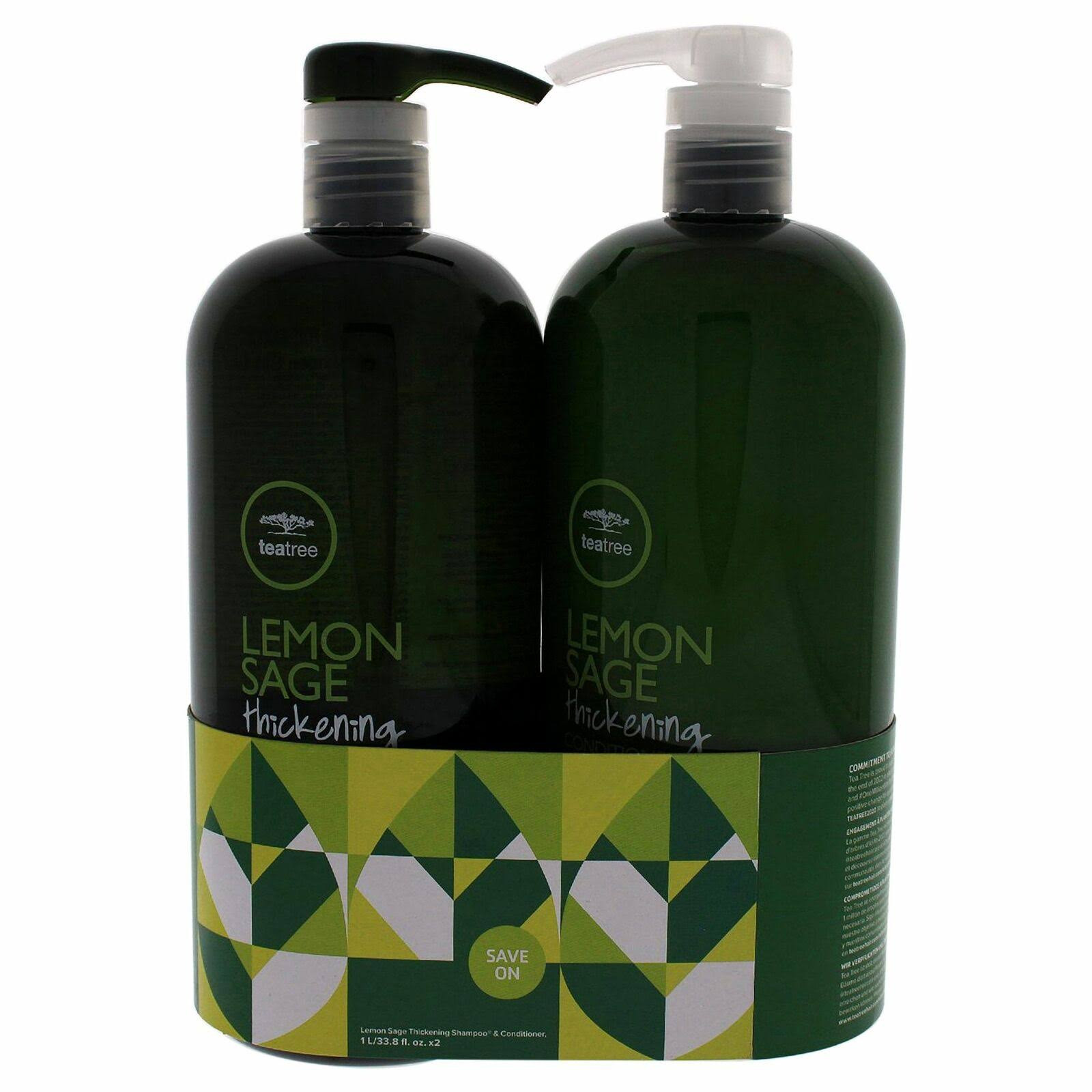 Tea Tree Lemon Sage Thickening 2 PC Kit for Unisex33.8 oz Shampoo & Conditioner