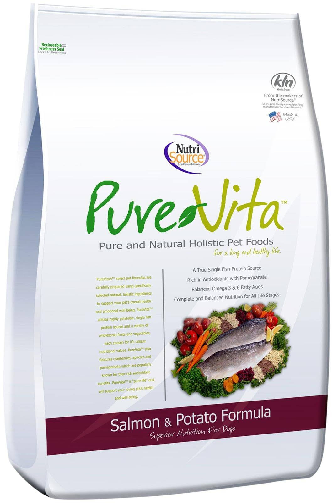 Pure Vita Salmon & Potato Dry Dog Food, 25 lb