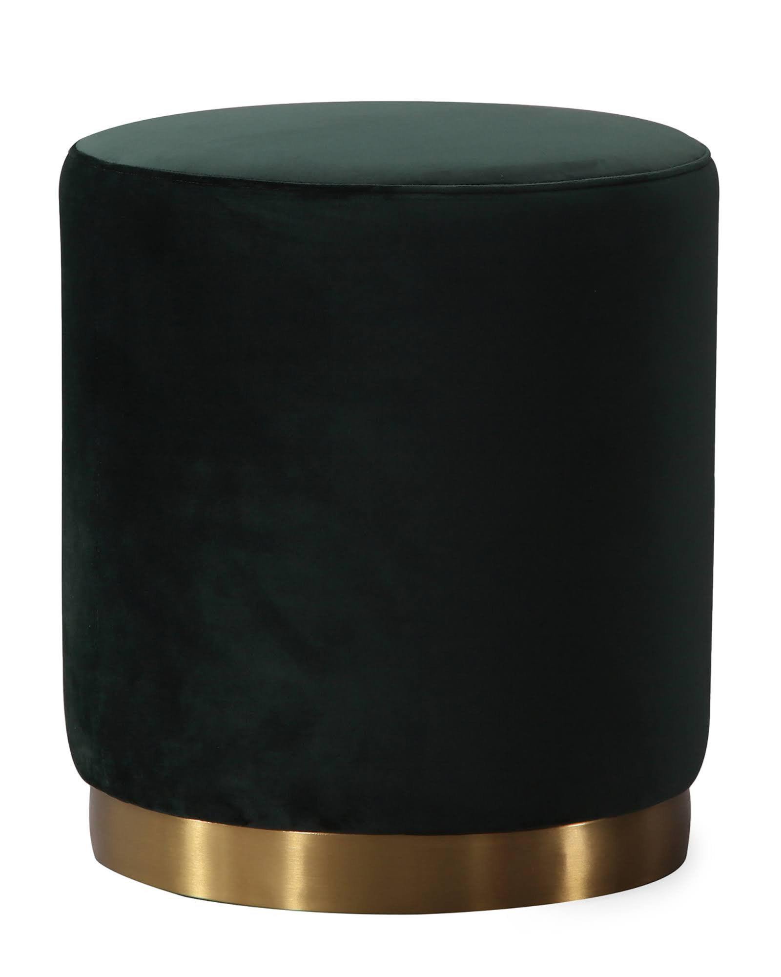 TOV Furniture Opal Green Velvet Ottoman, Green