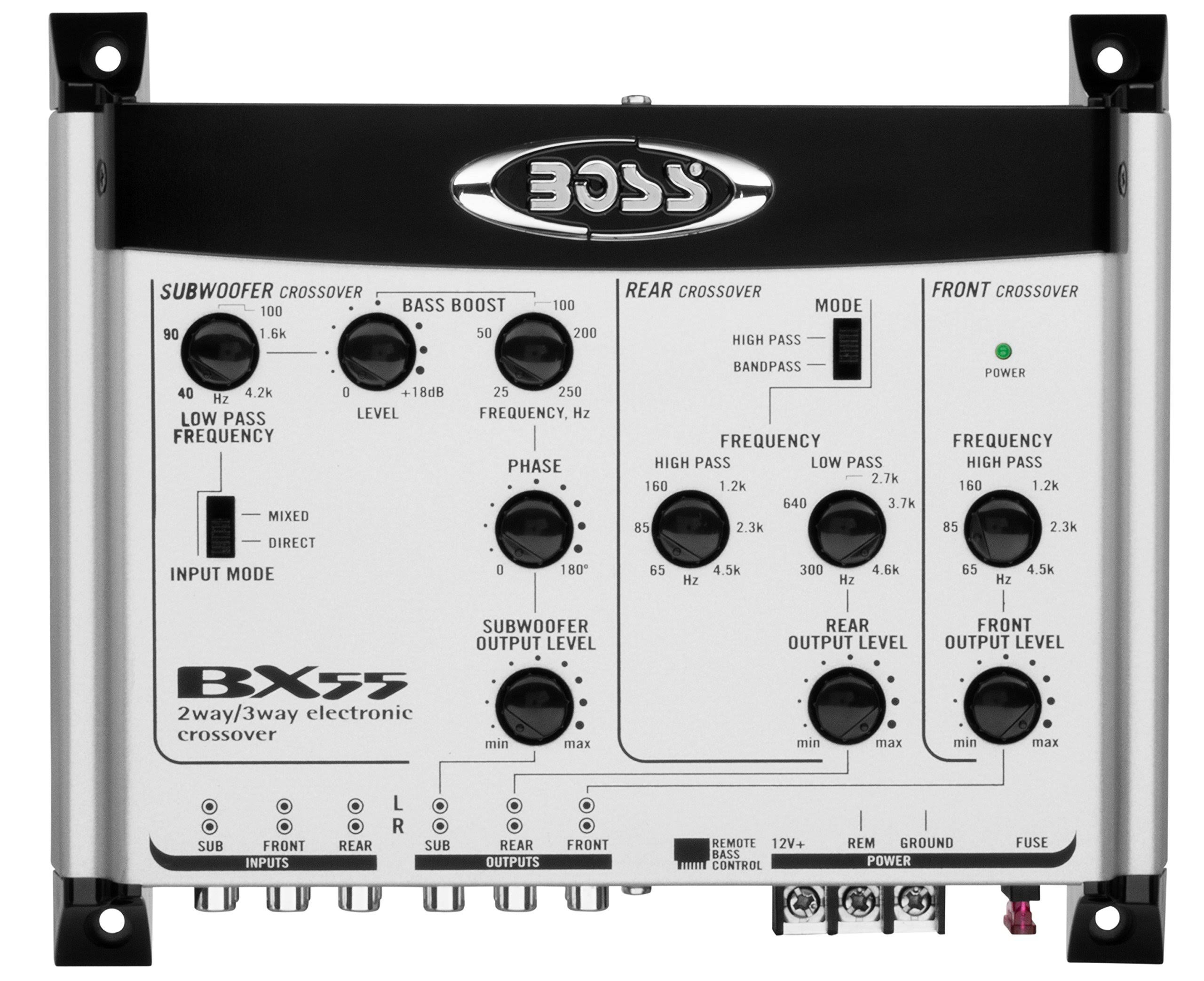 Boss Audio BX55 2 3 Way Electronic Crossover Remote Woofer Level 