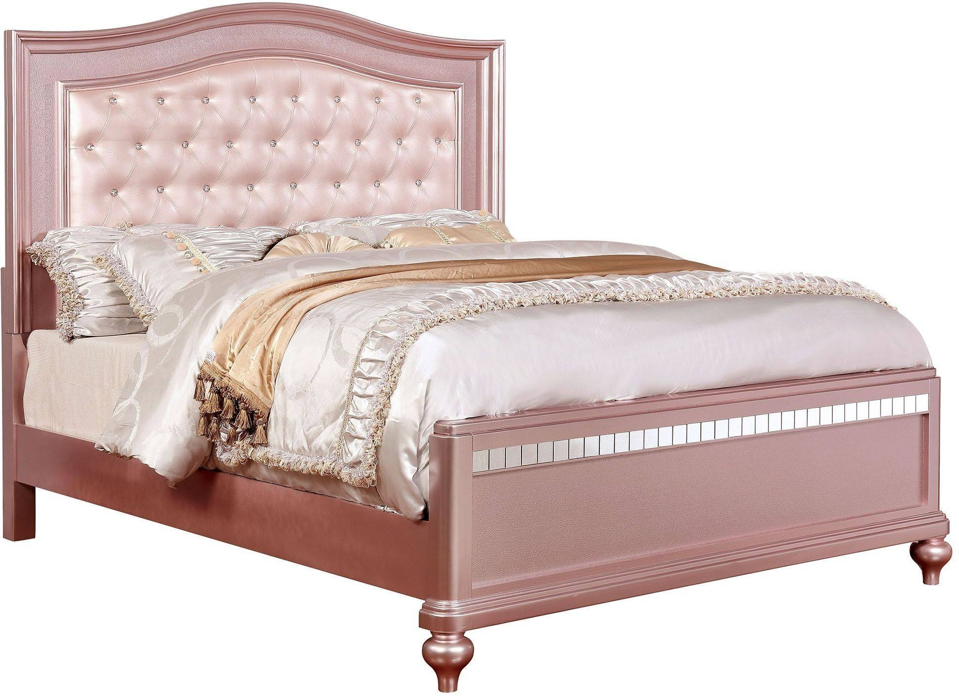 Furniture of America Ariston Rose Gold Queen Bed