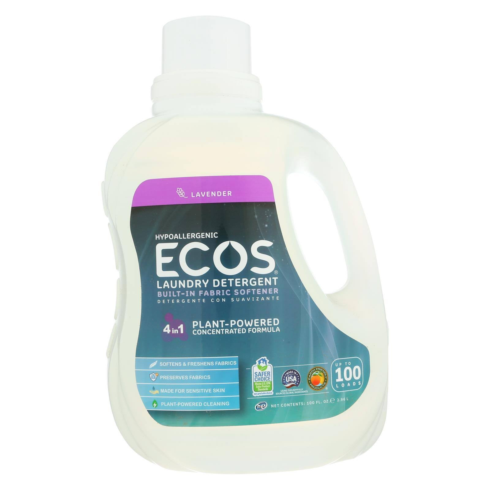 Earth Friendly Ecos Lavender Liquid Laundry Detergent 100 fl oz jug