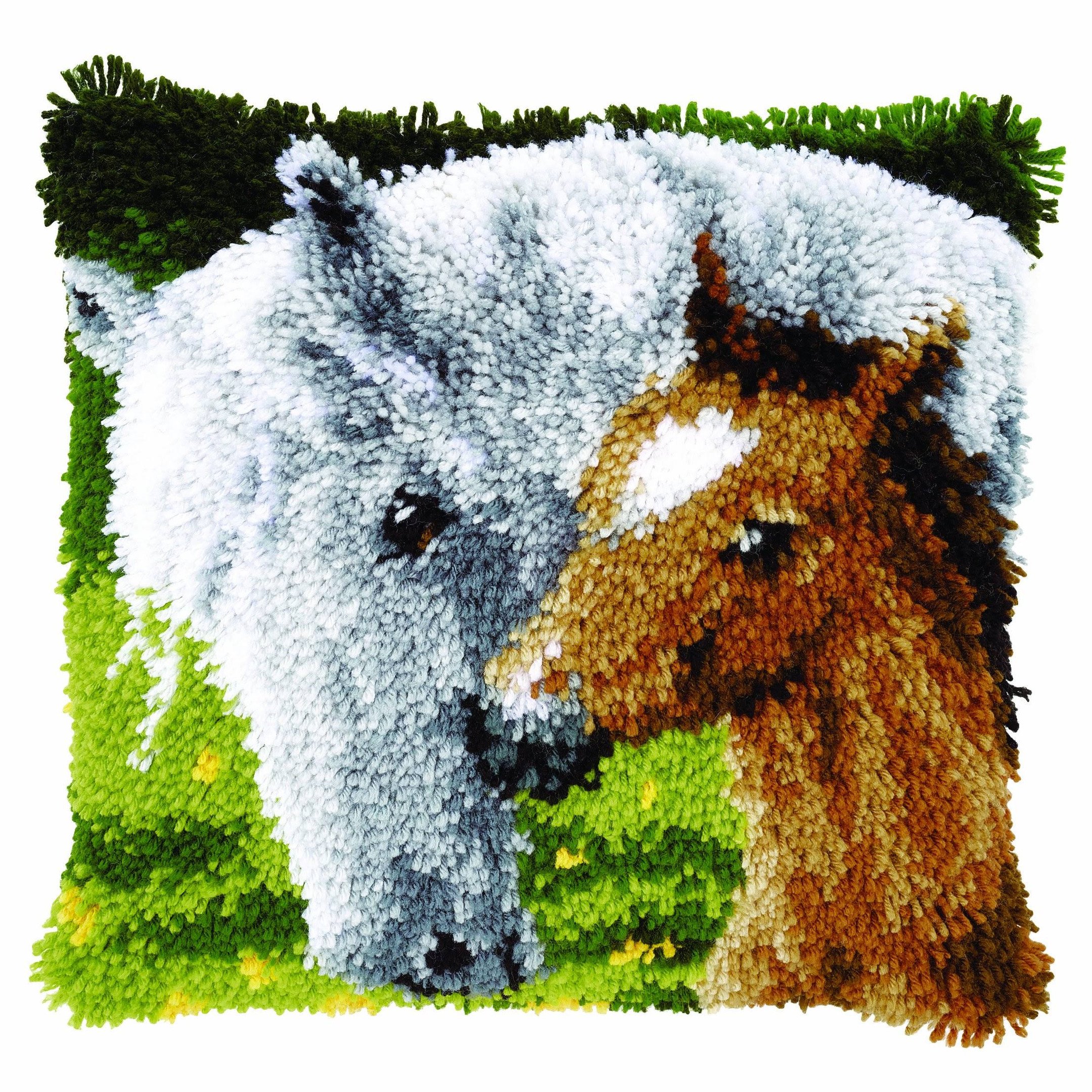 Vervaco Latch Hook Cushion Kit Horse & Foal