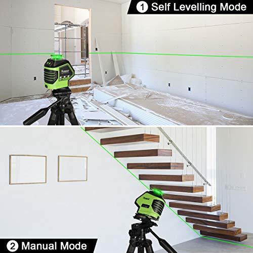 Huepar Self-Leveling Green Laser Level Cross Line with 2 Plumb Dots Laser Tool