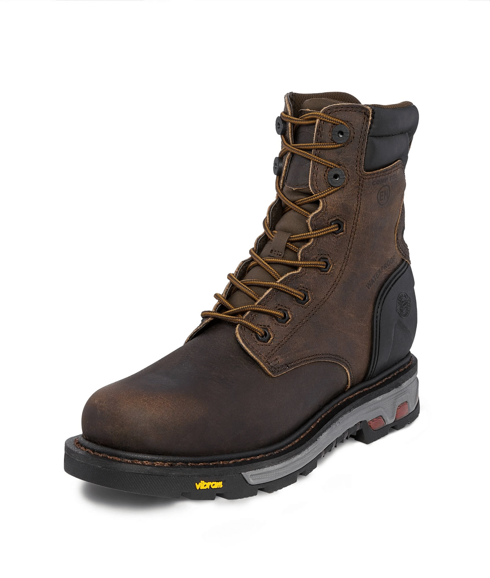 Justin Boots Men's WK217 Waterproof Composite Toe Brown 8Inch Work