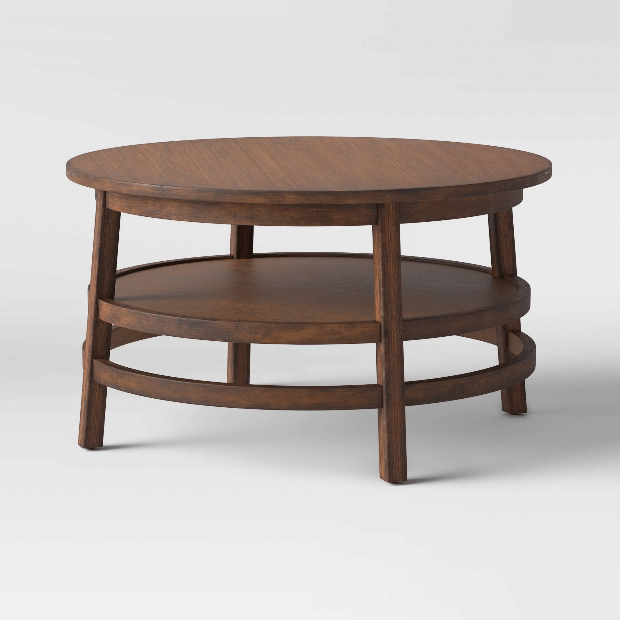 Haverhill Wood Round Coffee Table Weathered Brown Threshold Ahmadkrieg