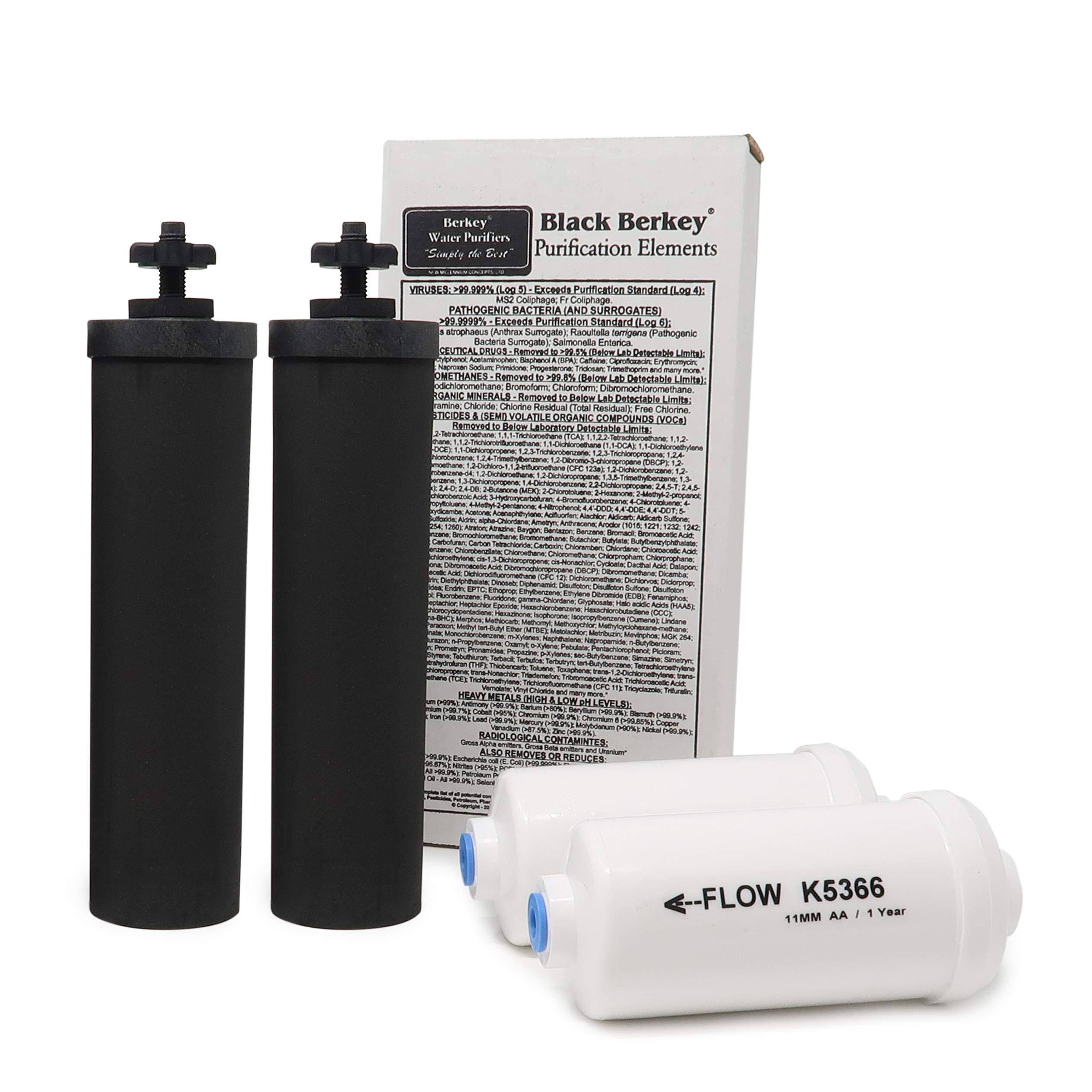 Black Berkey Replacement Filters & 2 PF2 Fluoride Filters miowmiow