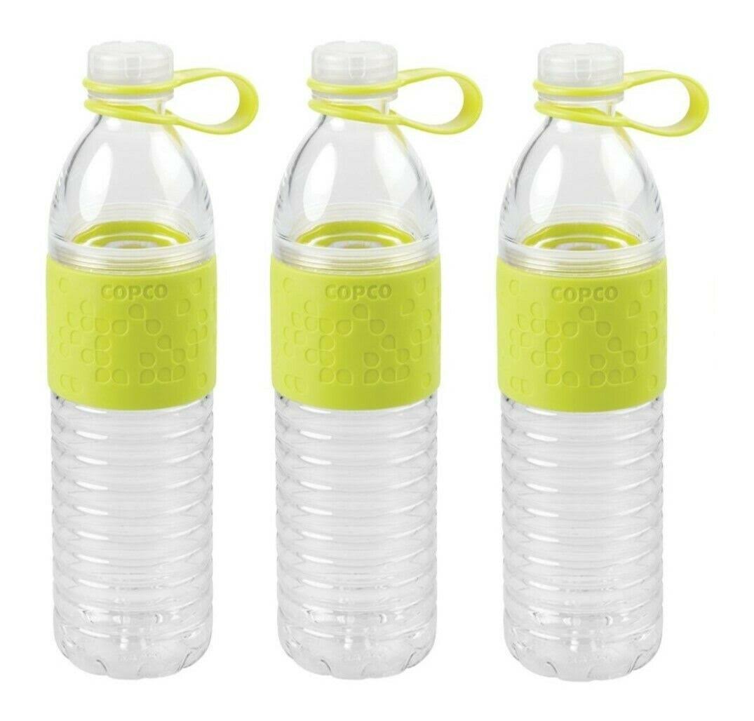 3 Pack Copco Hydra Water Bottle Non Slip Sleeve BPA Free Plastic 20 Oz 