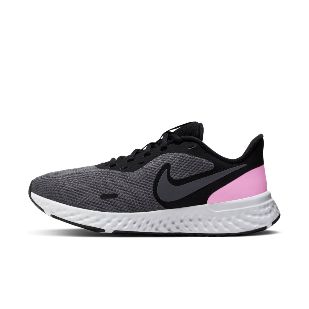 Nike Revolution 5 Black/Pink Women's Running Shoes (Wide), Size: 8 - Coblem