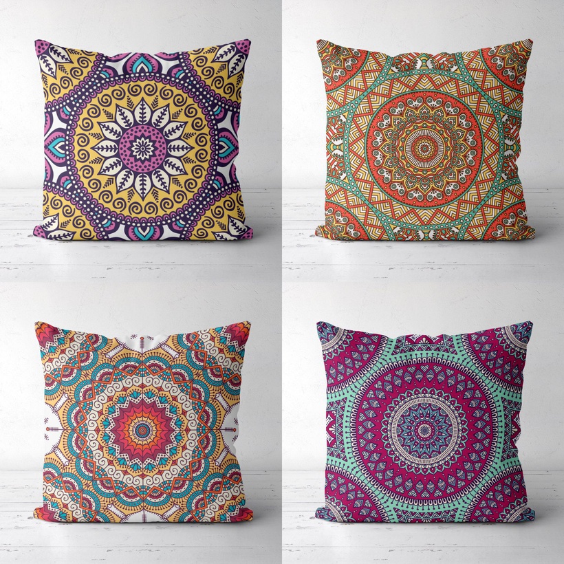 Mandala Series Fashion Pillowcase Fabric Sofa Cushion Cover Home Pillowcase