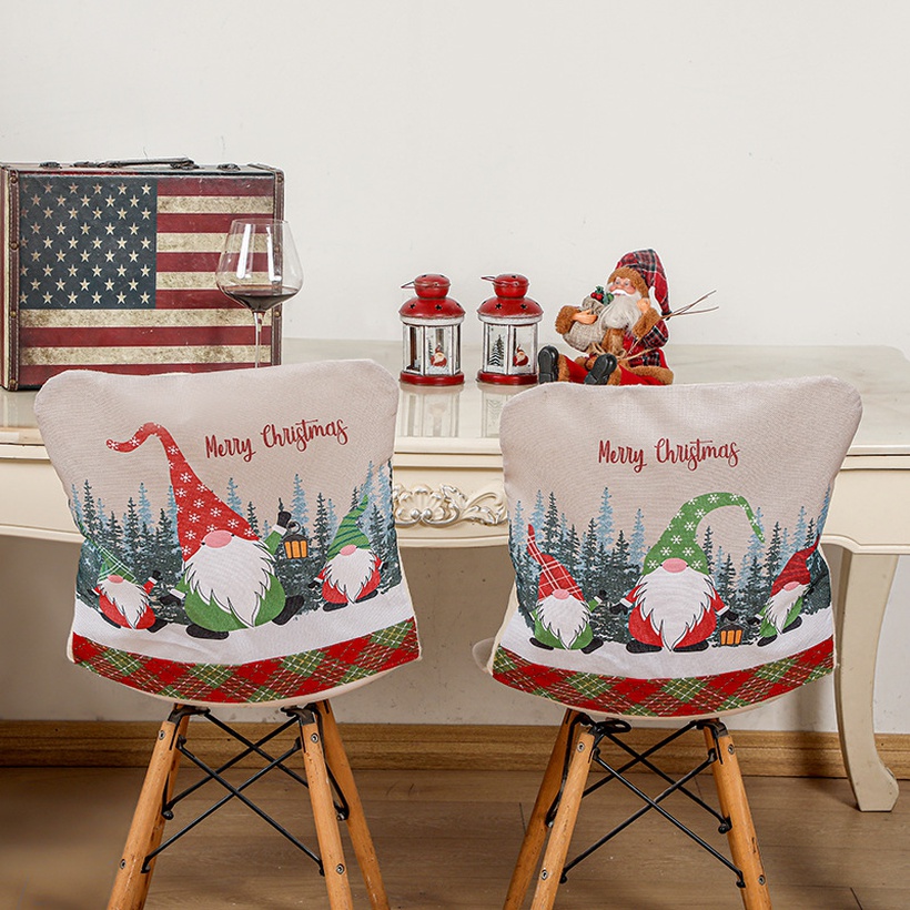 Christmas Red Green Lattice Rudolph Print Chair Cover